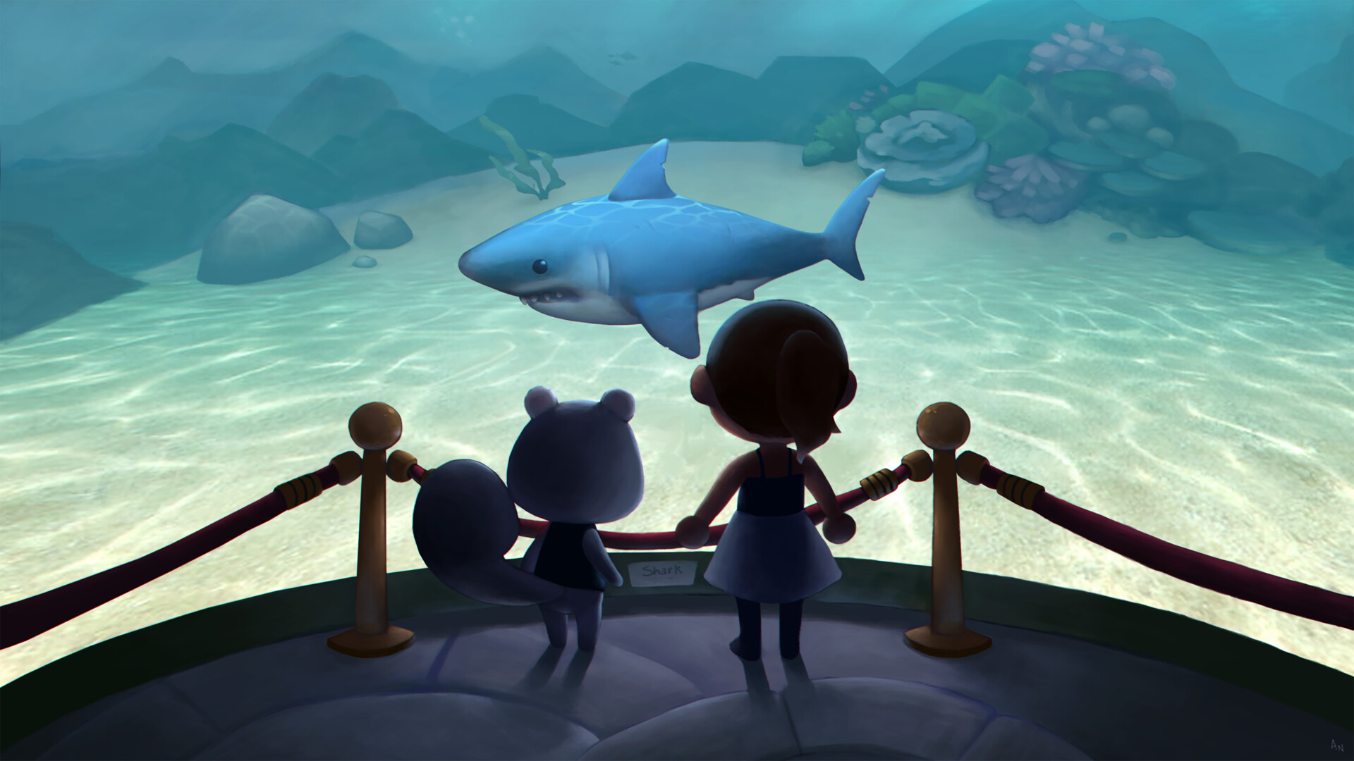 Artstation Animal Crossing Aquarium Austin Nelson