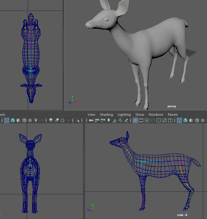 Artstation Deer 3d Game Asset Low Poly Rigging Uv Yaren Yao