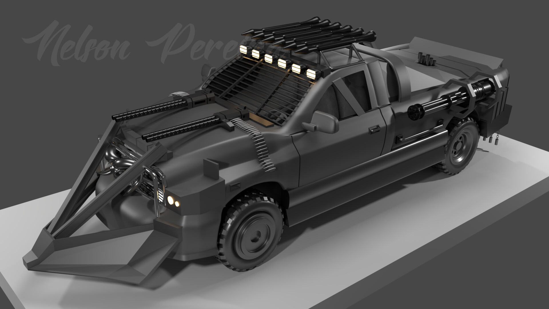 Artstation Machine Gun Joe Death Race Nelson Pereira