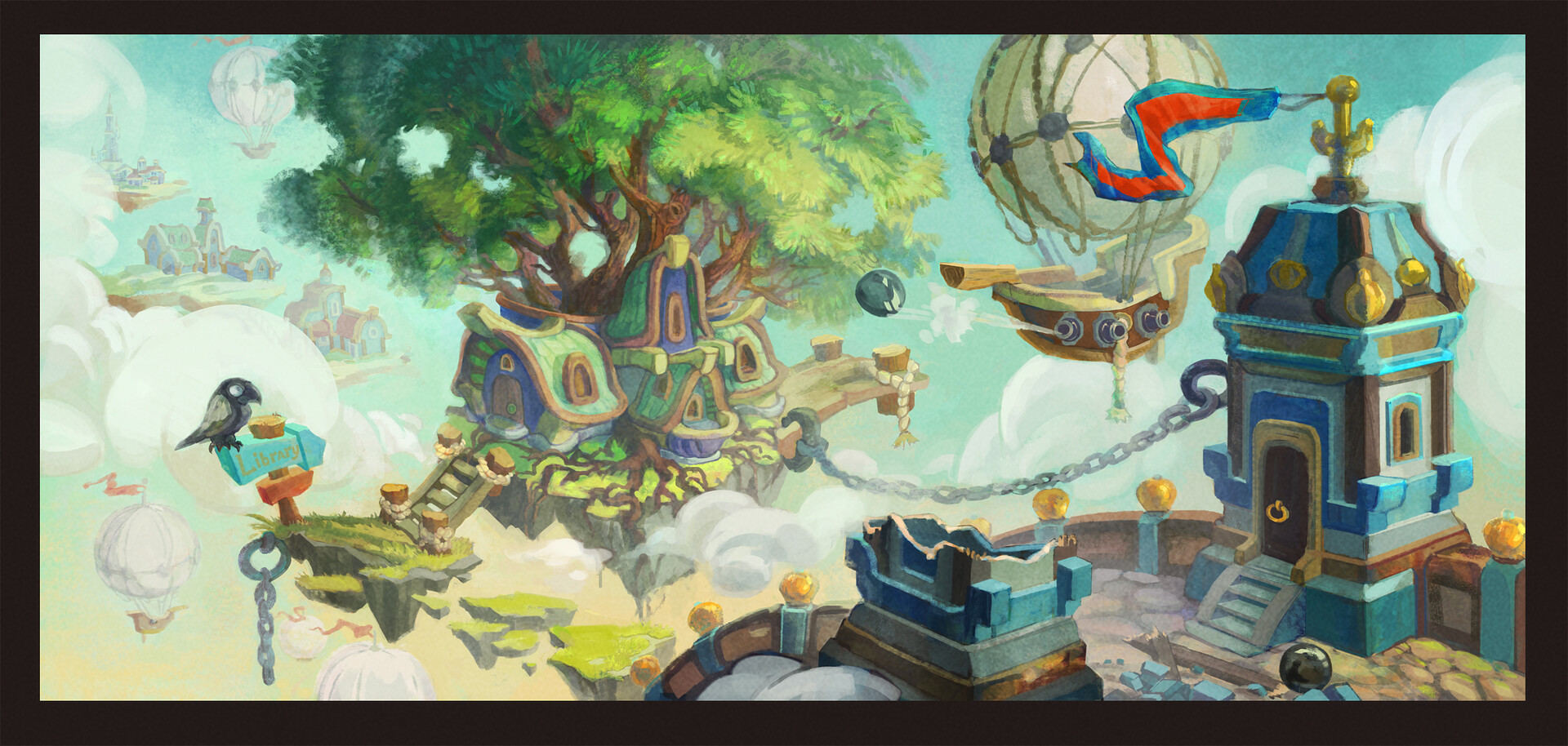Artstation Environment Concept Art Flying Islands Olga Skolz