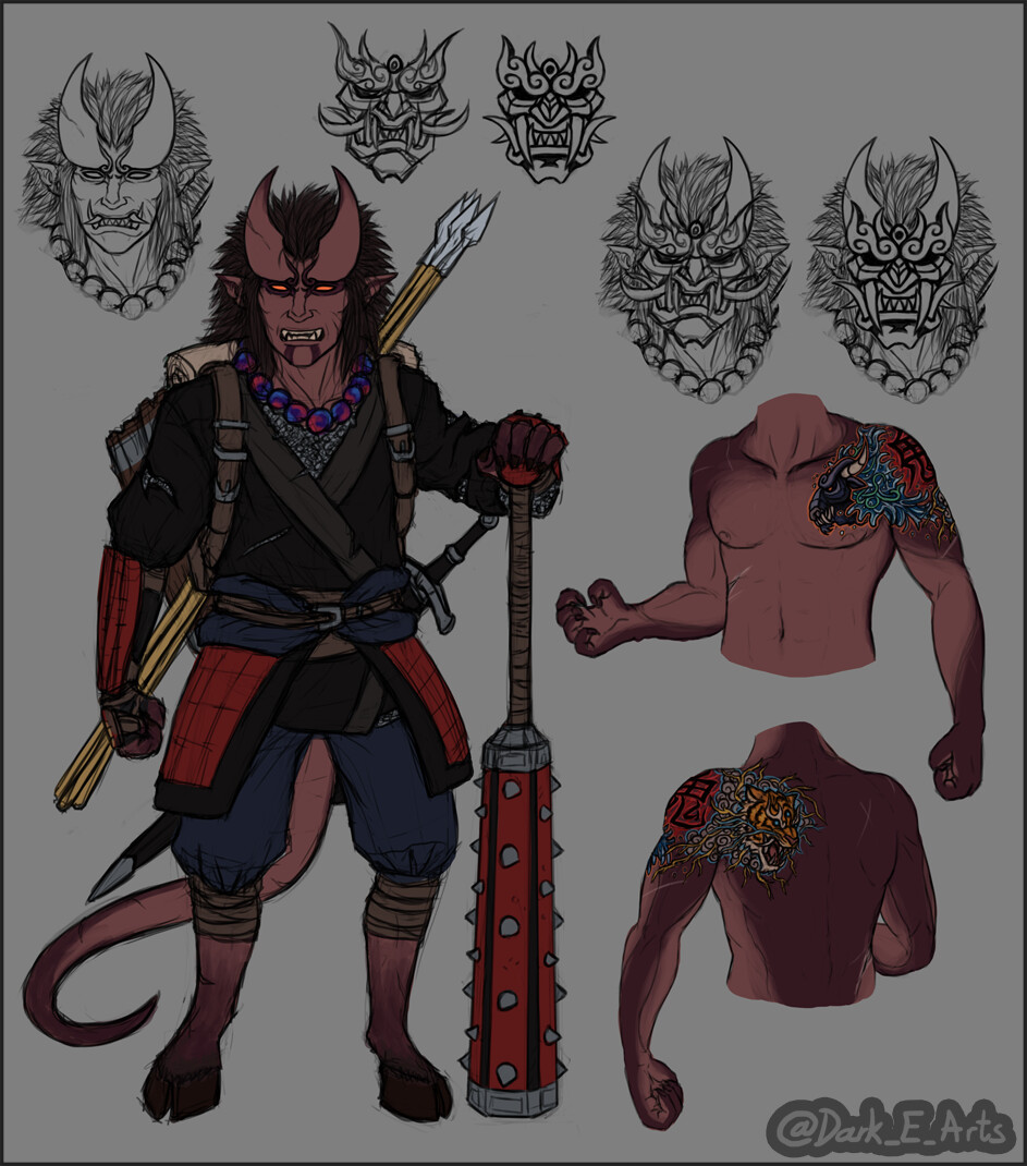 Artstation D D Character Ref 1 Gozuki Tiefling Samurai Alexander Bjorkholm Oni can terrorize those around them, but they also play an important part in the celestial bureaucracy, acting as untamed warriors. artstation d d character ref 1