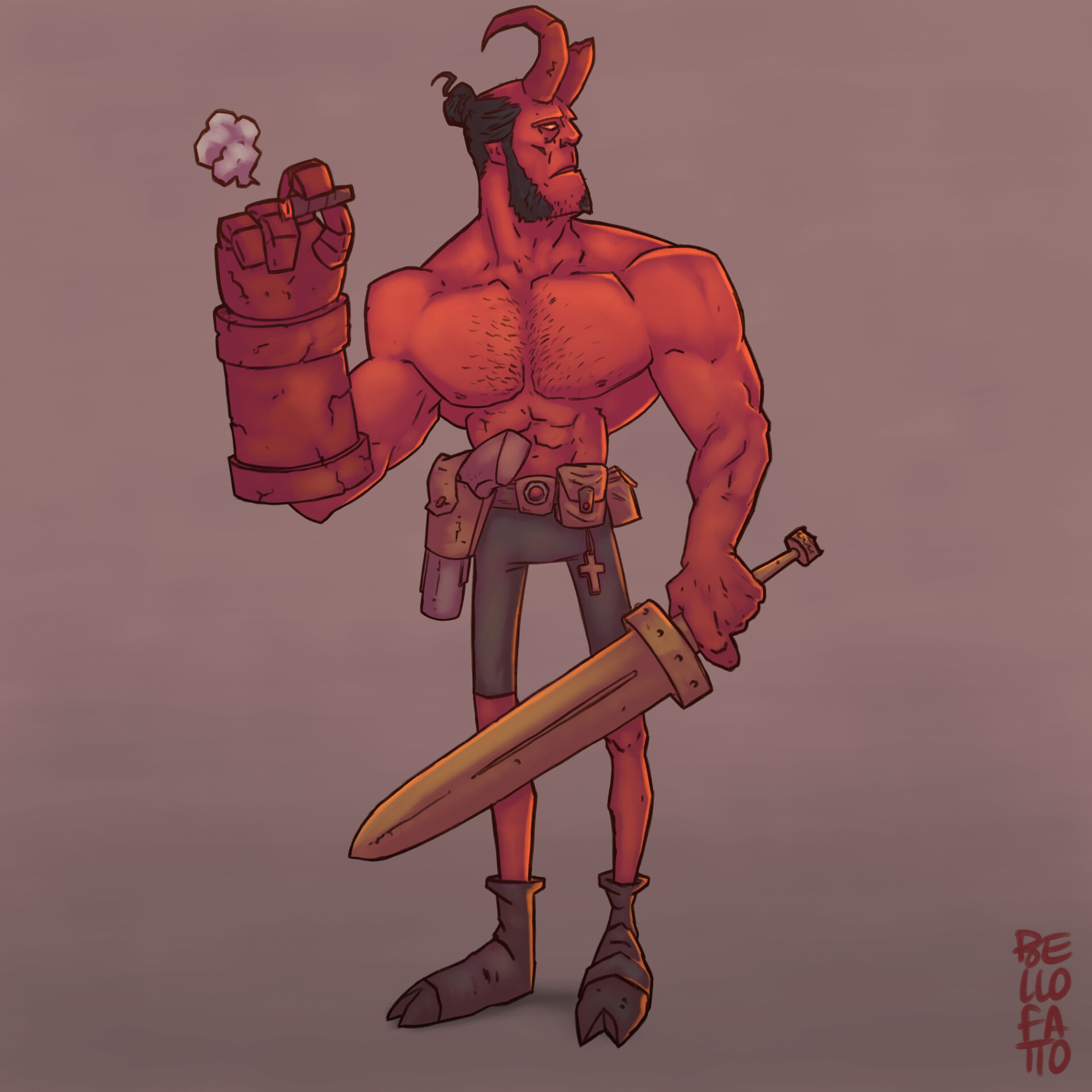 artstation hellboy character design giovani bellofatto hellboy design