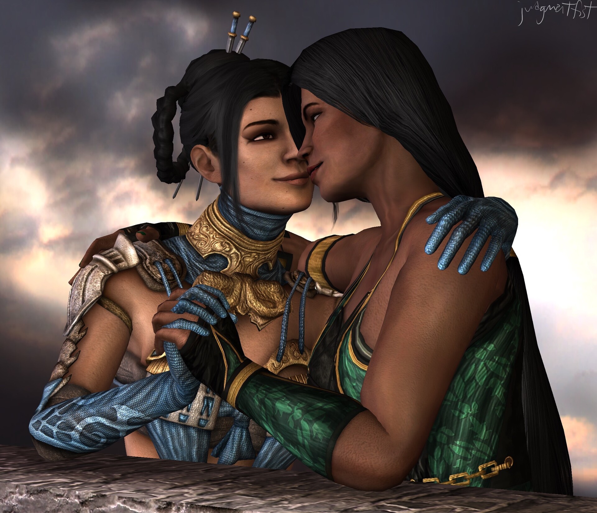 Mortal Kombat Kitana und Jade Kiss
