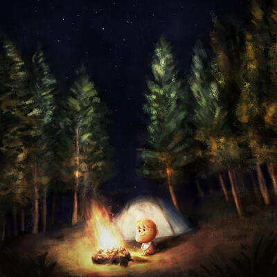 forest campfire photophore