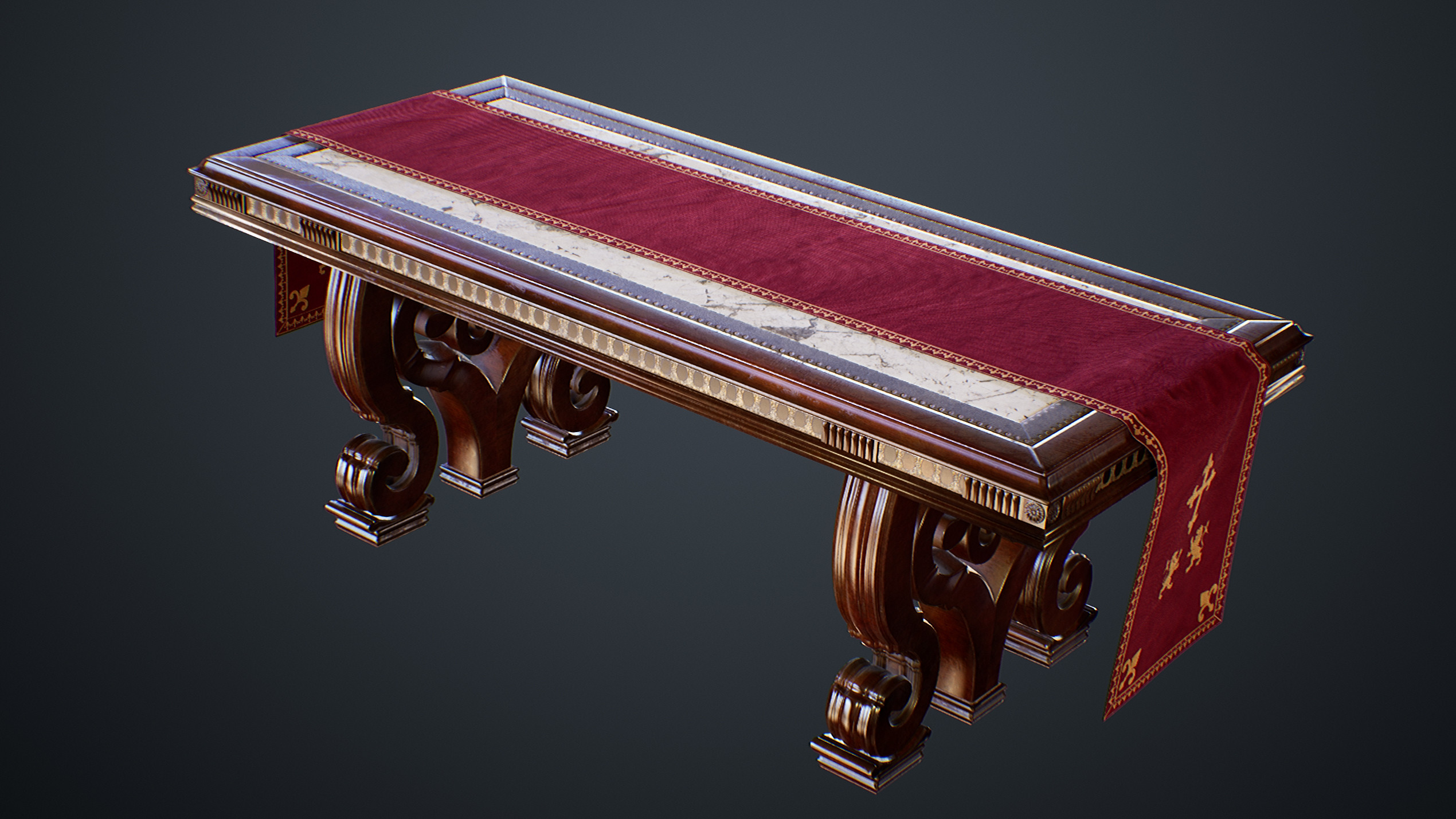UE4 screenshot of the victorian table.