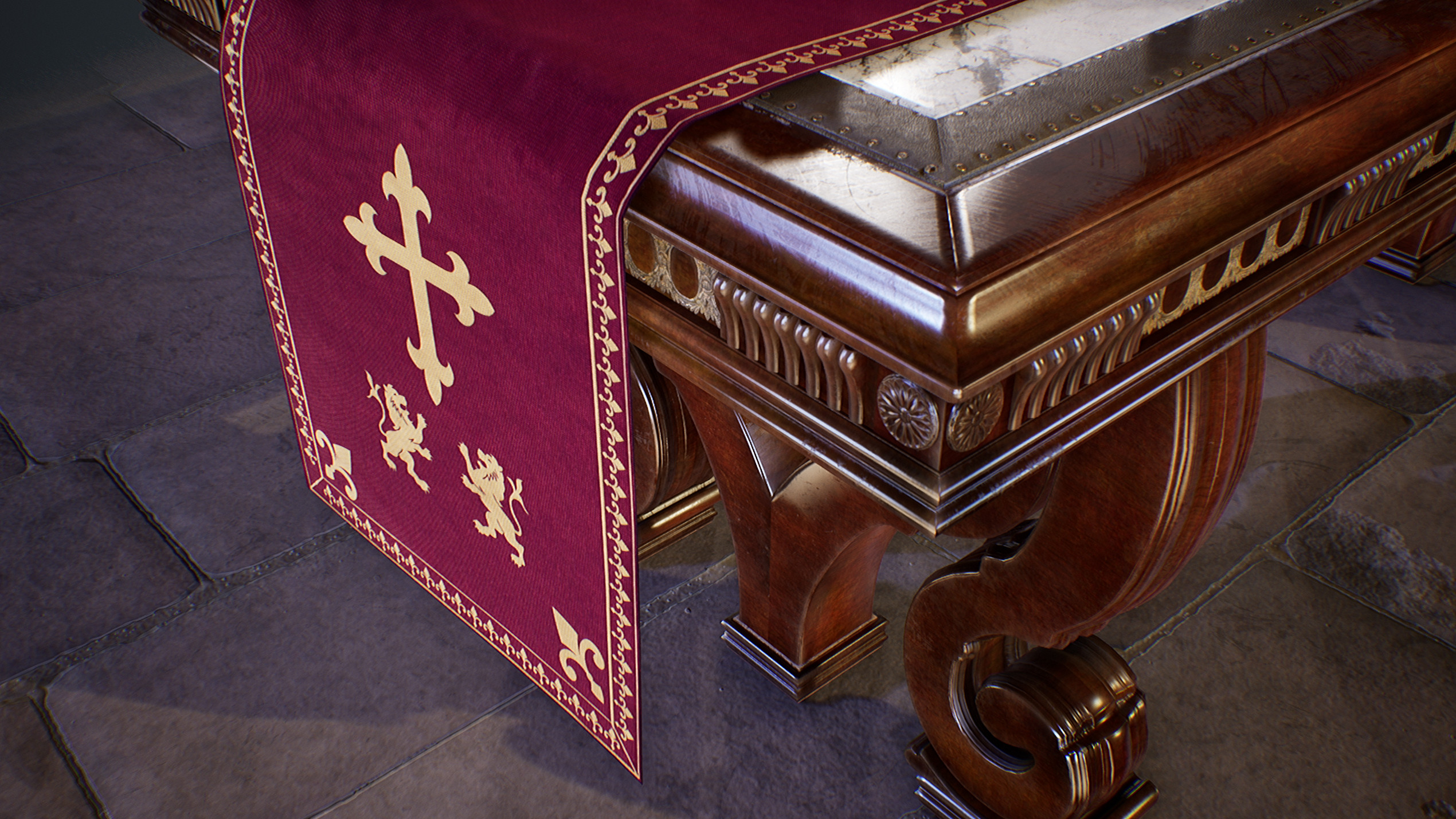 UE4 screenshot close up of the victorian table.