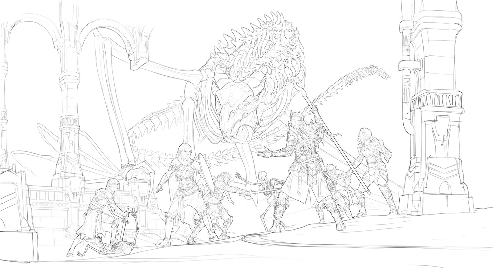 Completed linework