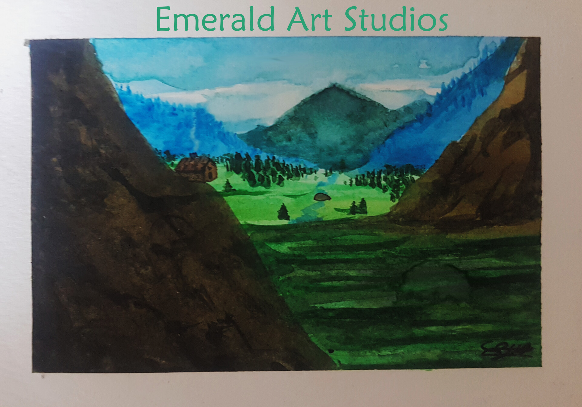 Artstation Fantasy Cabin Watercolour Landscape Jodie Smith
