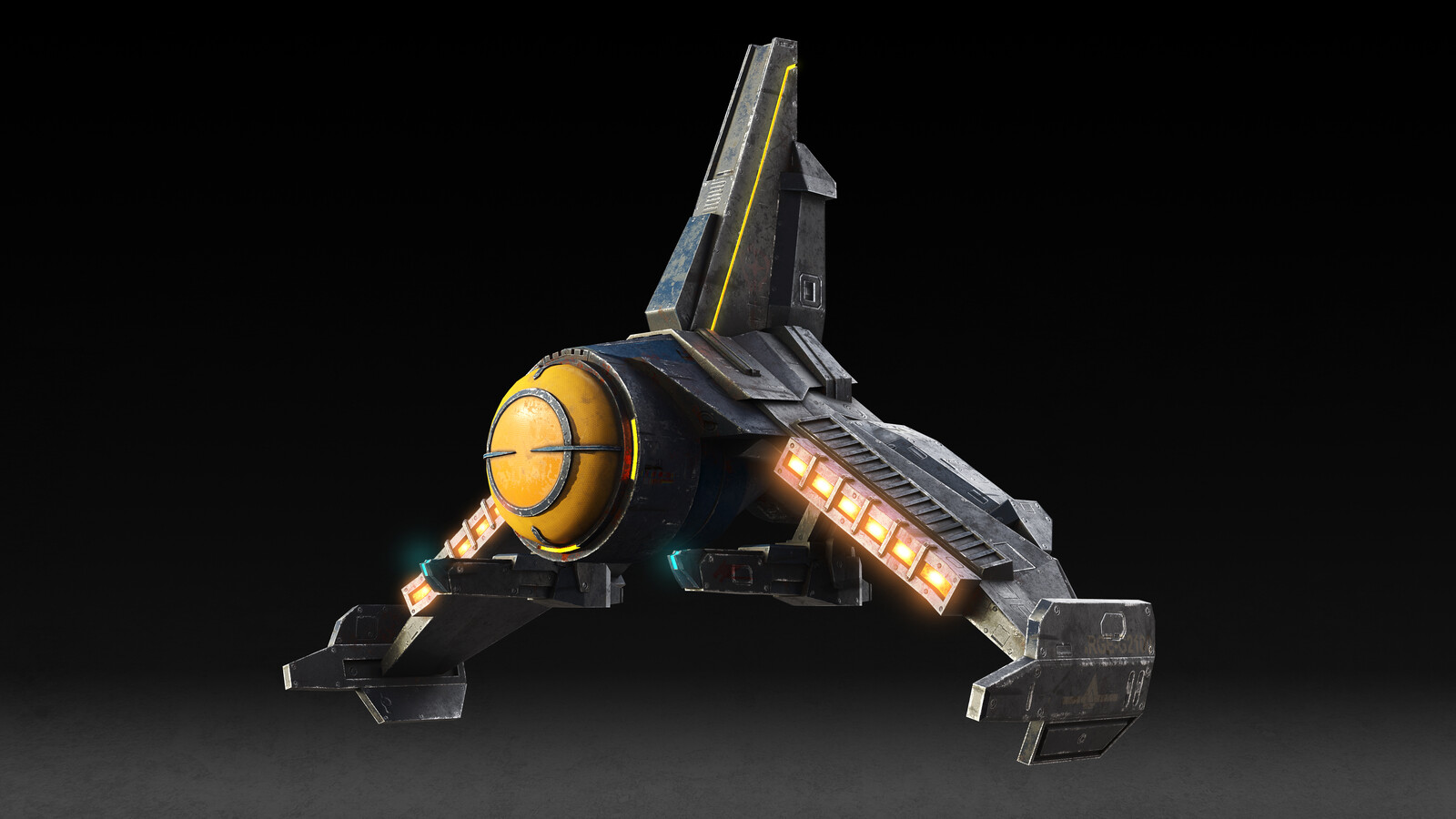 Spaceship for free course on modeling and texturing for games.