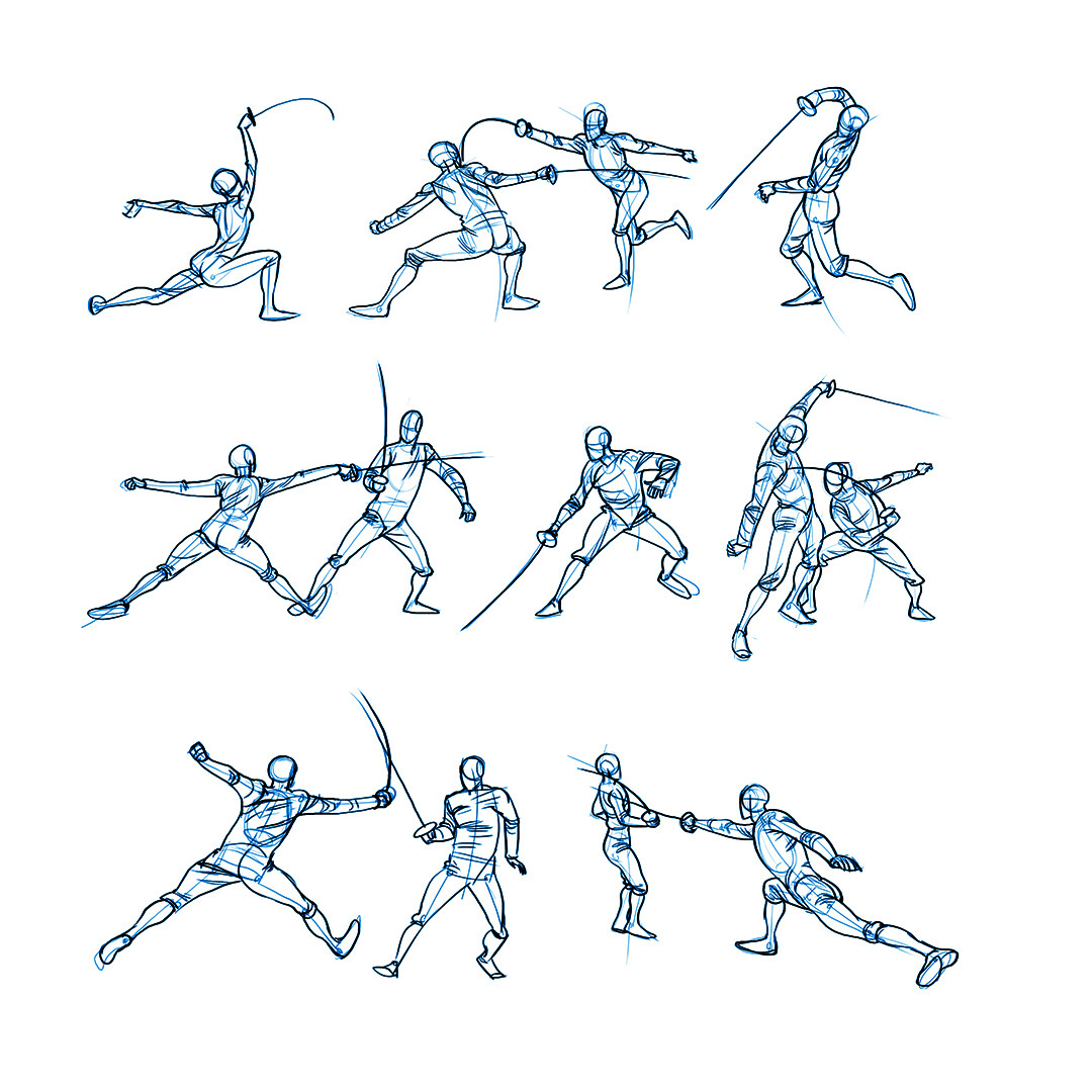 Fencers from instagram. Going more for gesture than accuracy. 