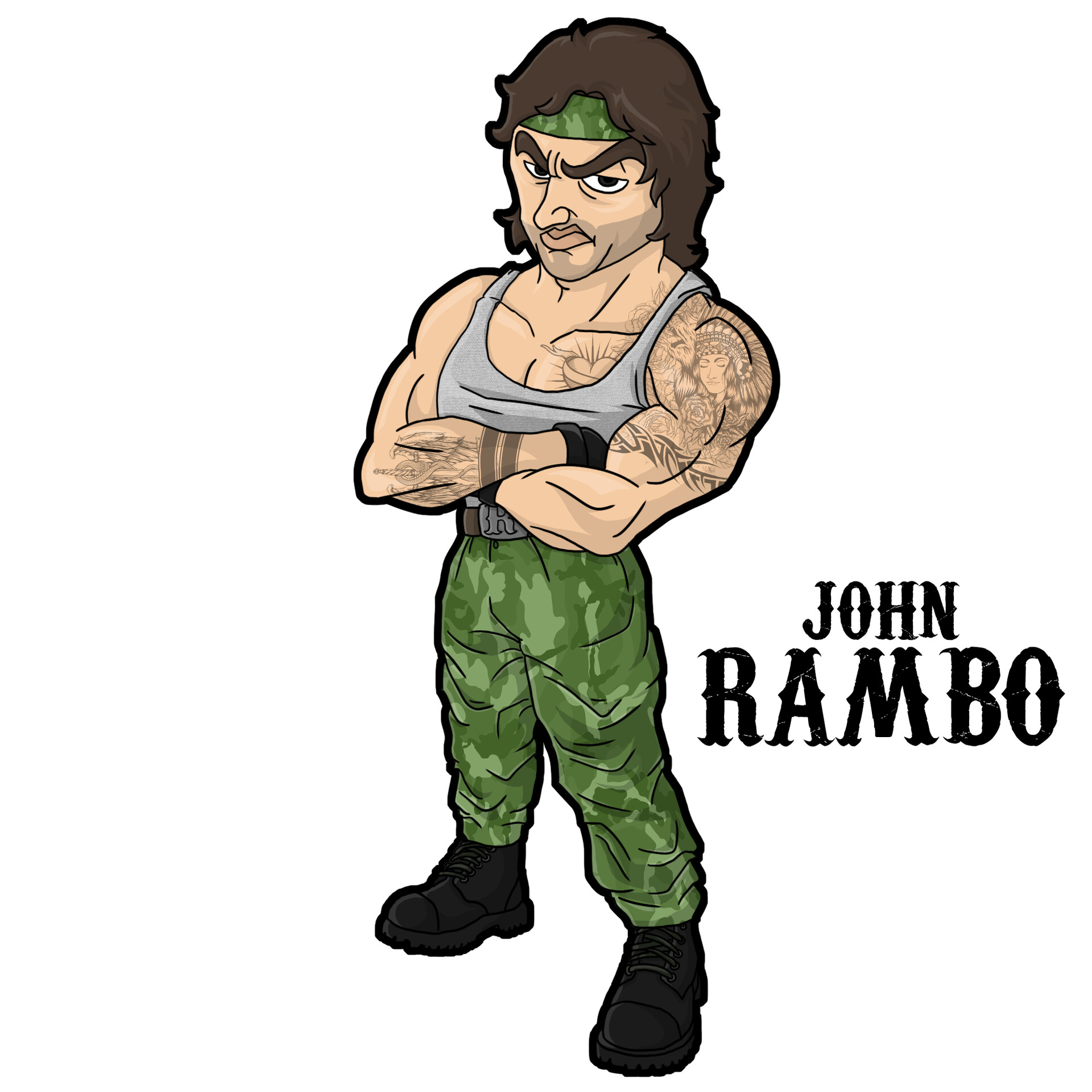 ArtStation - John Rambo  Cartoon