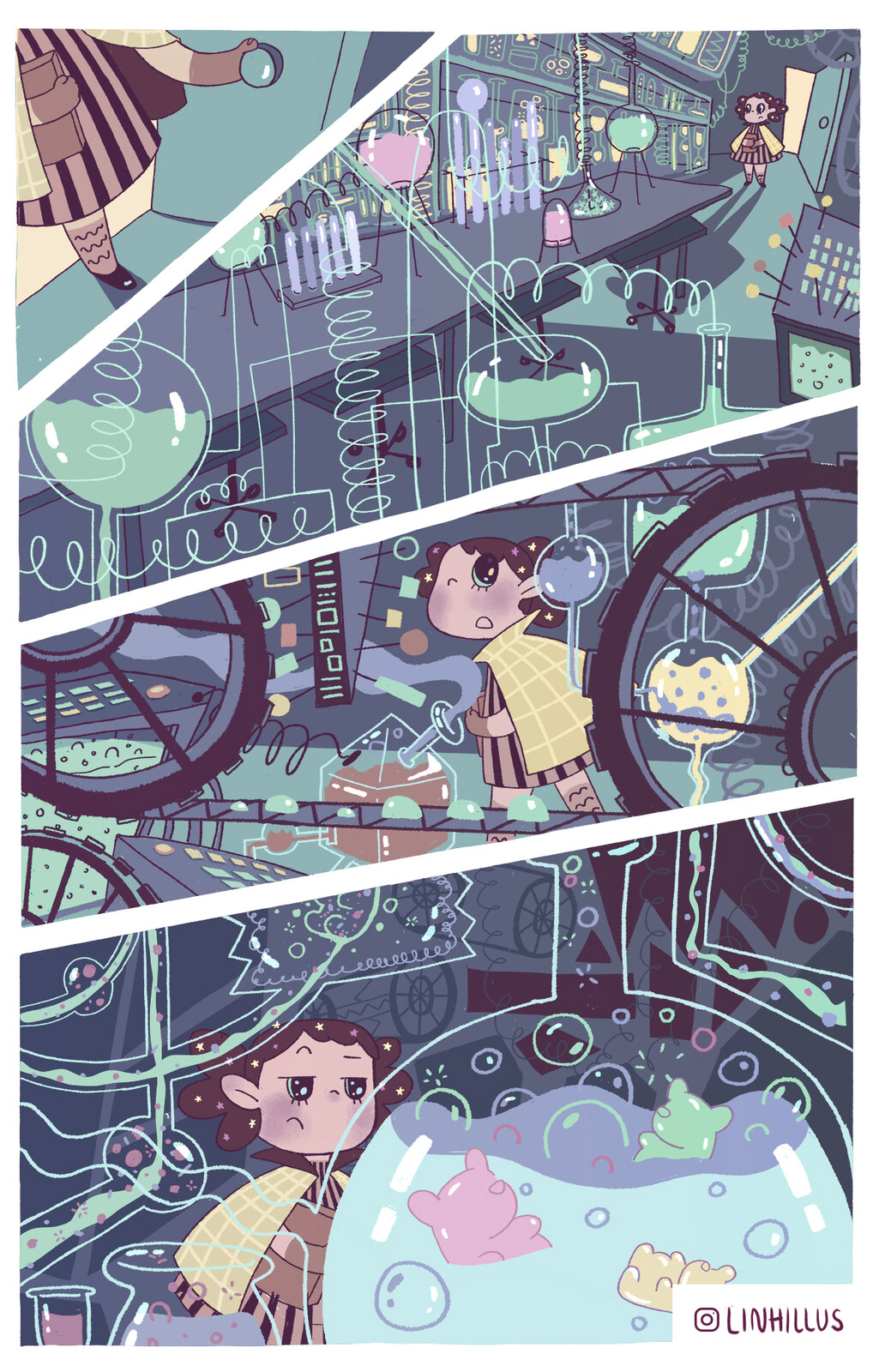 One page of a children comic book I worked on. It was pretty fun to create the whole environment. Love how cartoony it looks!!!