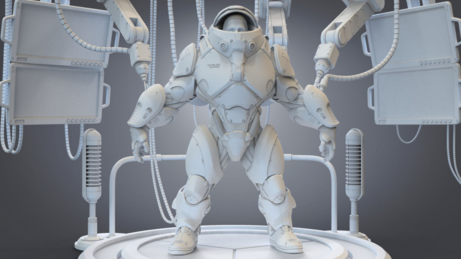 Final model rendered in Keyshot with occlusion material.