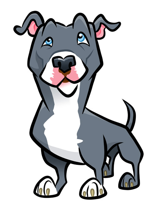 Caricatures by Steve - Blue Pit Bull