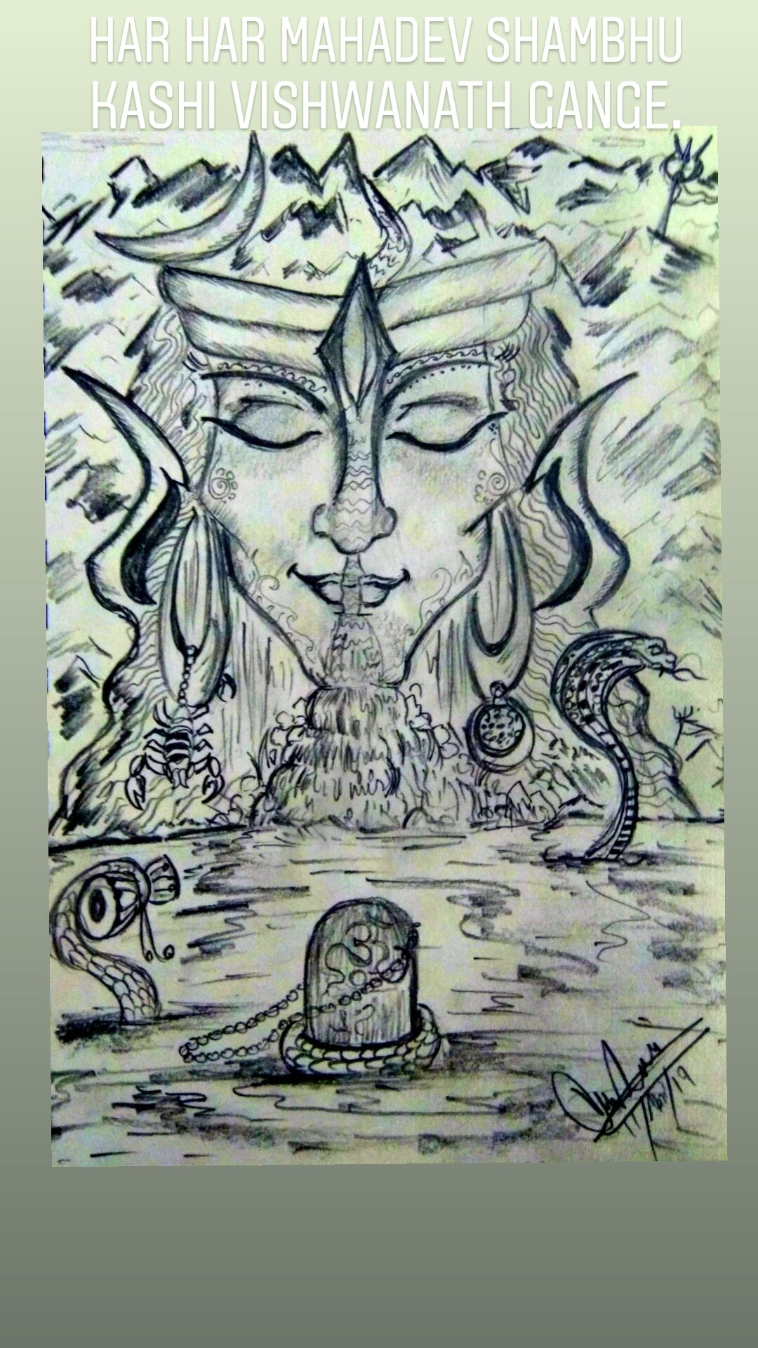 LORD MAHADEV TRIDENT!! HAR HAR MAHADEV🙏 Let Me Know In The Comments What  Should I Draw And Let Me Know How Is It and If You Need More Inspirational  Arts!! : u/Complete_Way_9401