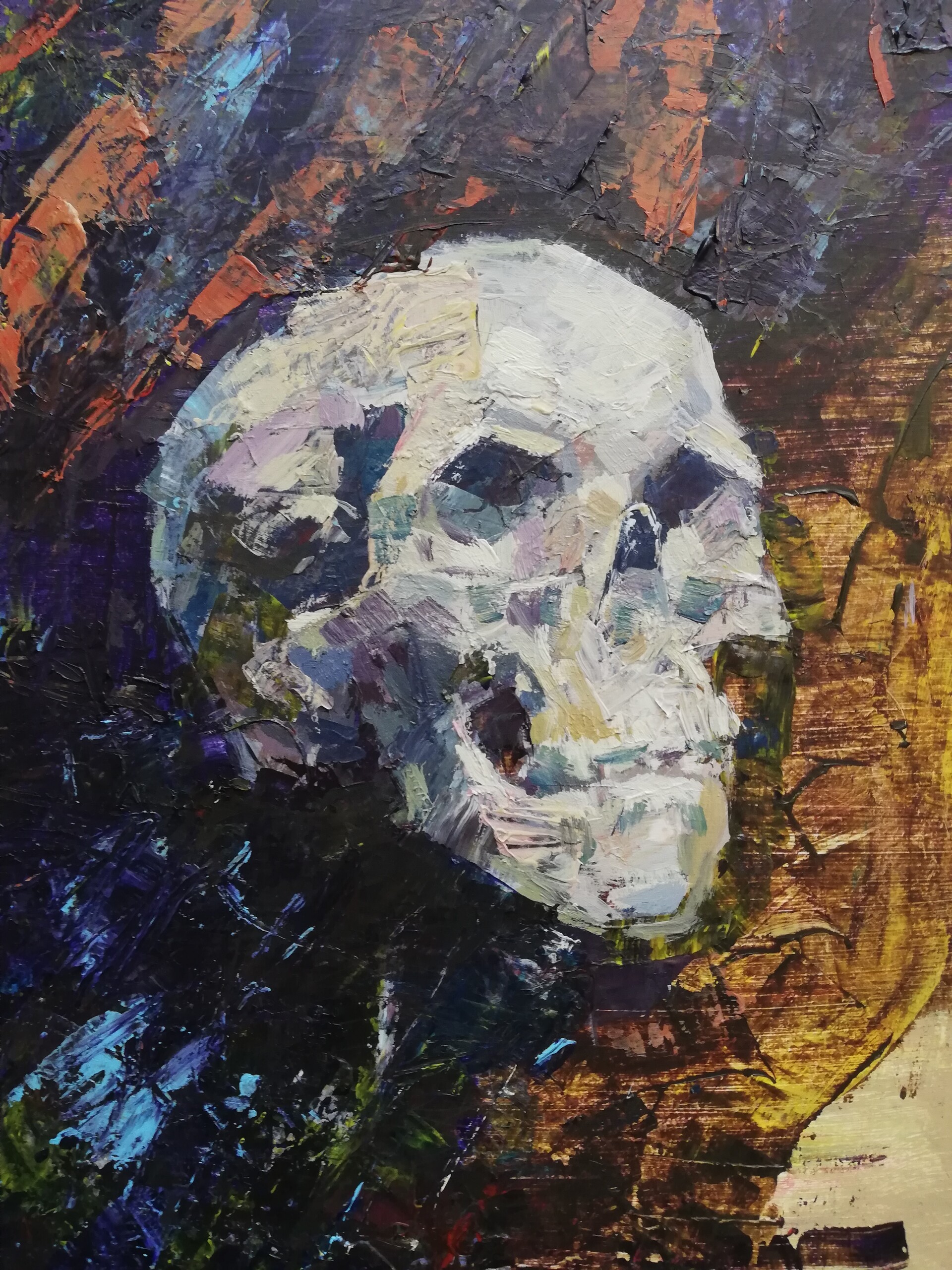 Artstation Skull Study Using A Palette Knife Pawel Witiak