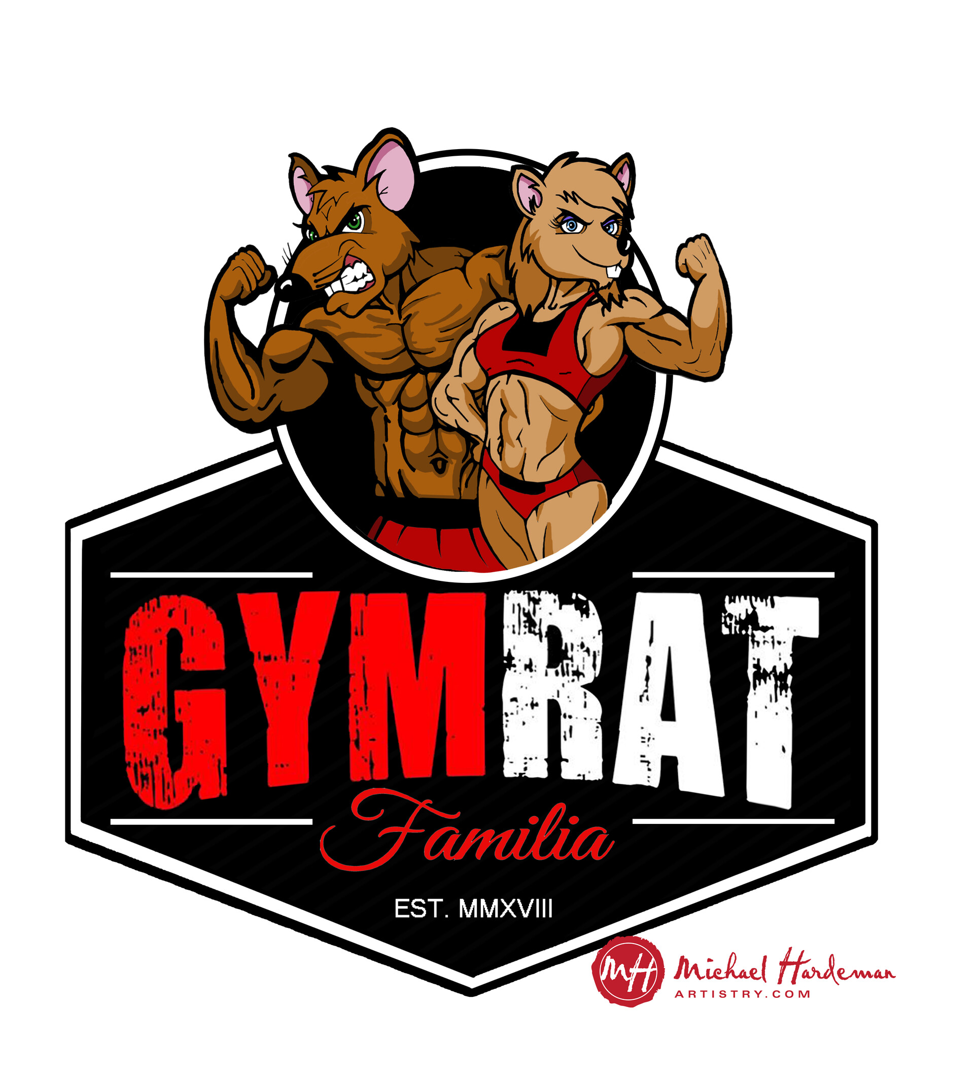 Michael Hardeman - Gym Rat Exercise Brand Logo Design