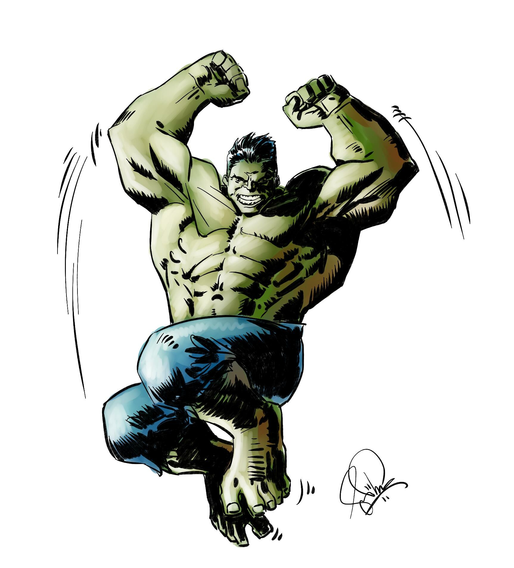 Artstation Hulk Quicksketch Painttoolsai 2 Thomas Johann