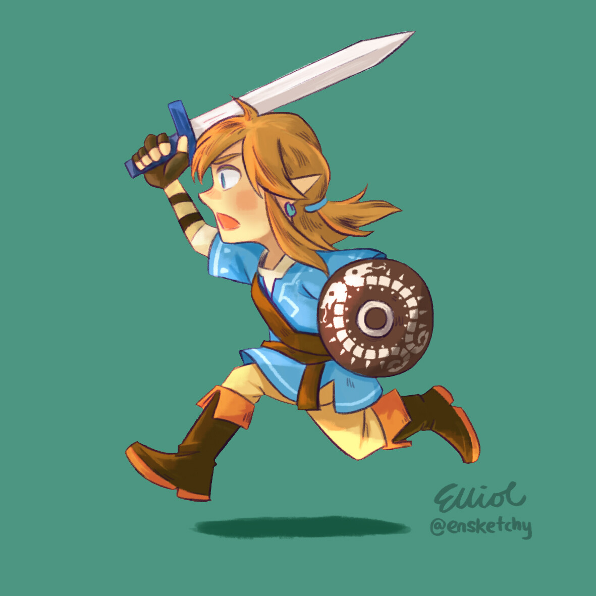 Artstation Digital Painting Link Legend Of Zelda Breath Of