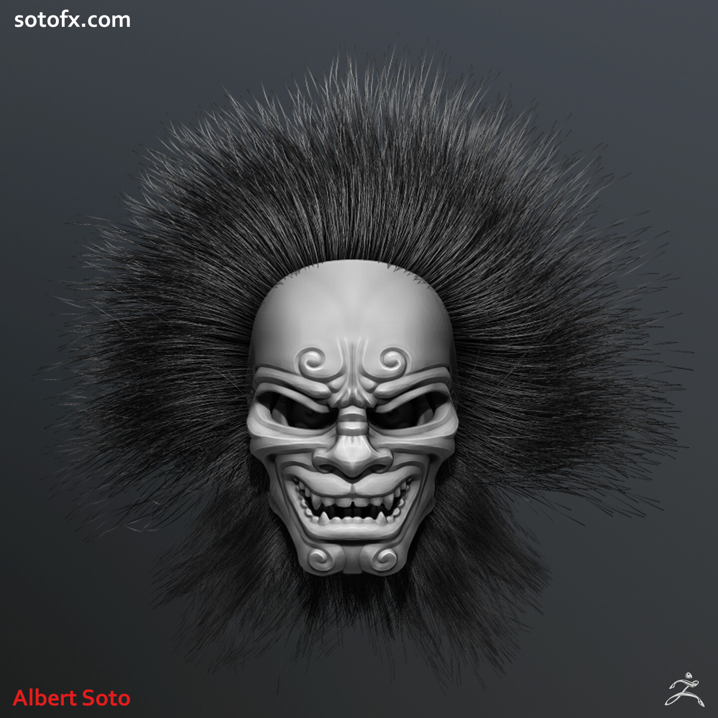 Artstation Oni Mask 3d Printing Albert Soto