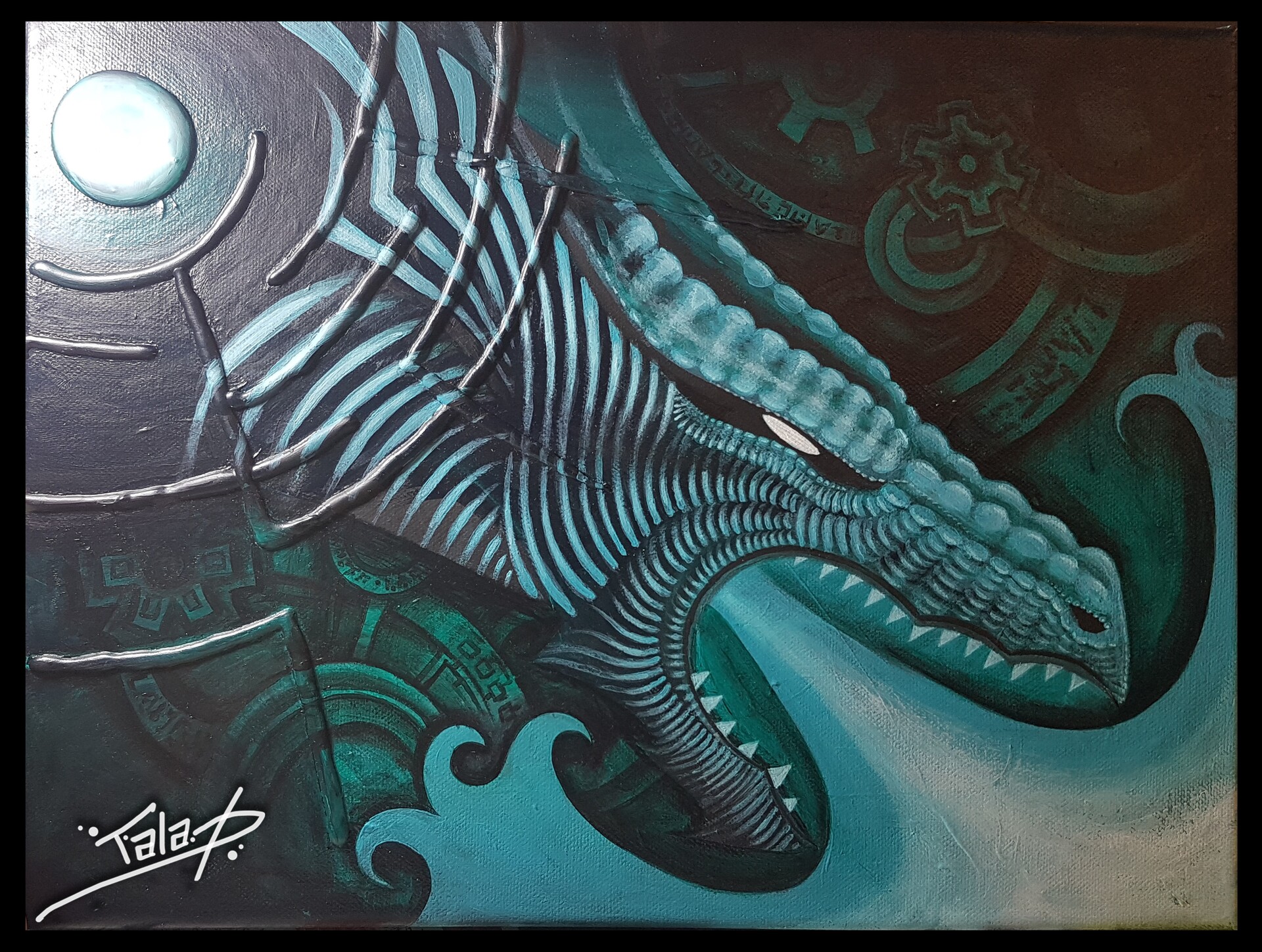 Artstation Blue Fire Dragon Painting Tala Dughman
