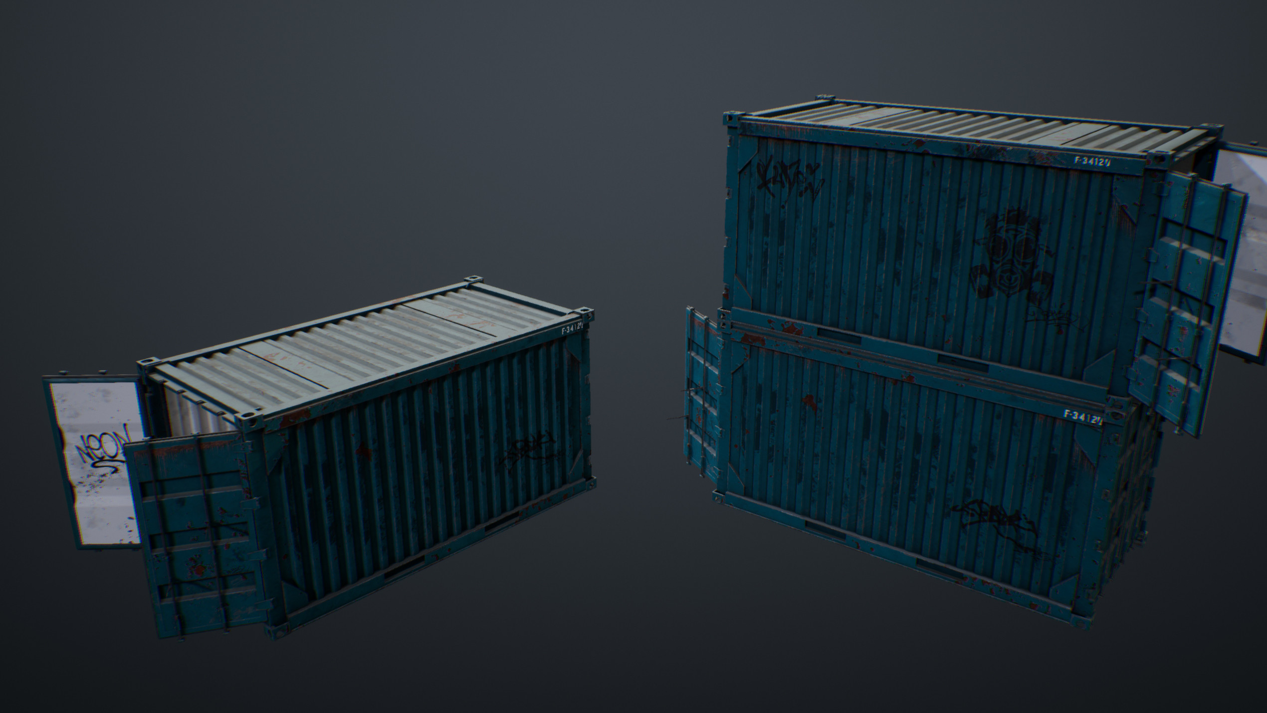 UE4 screenshot back view shot of containers.