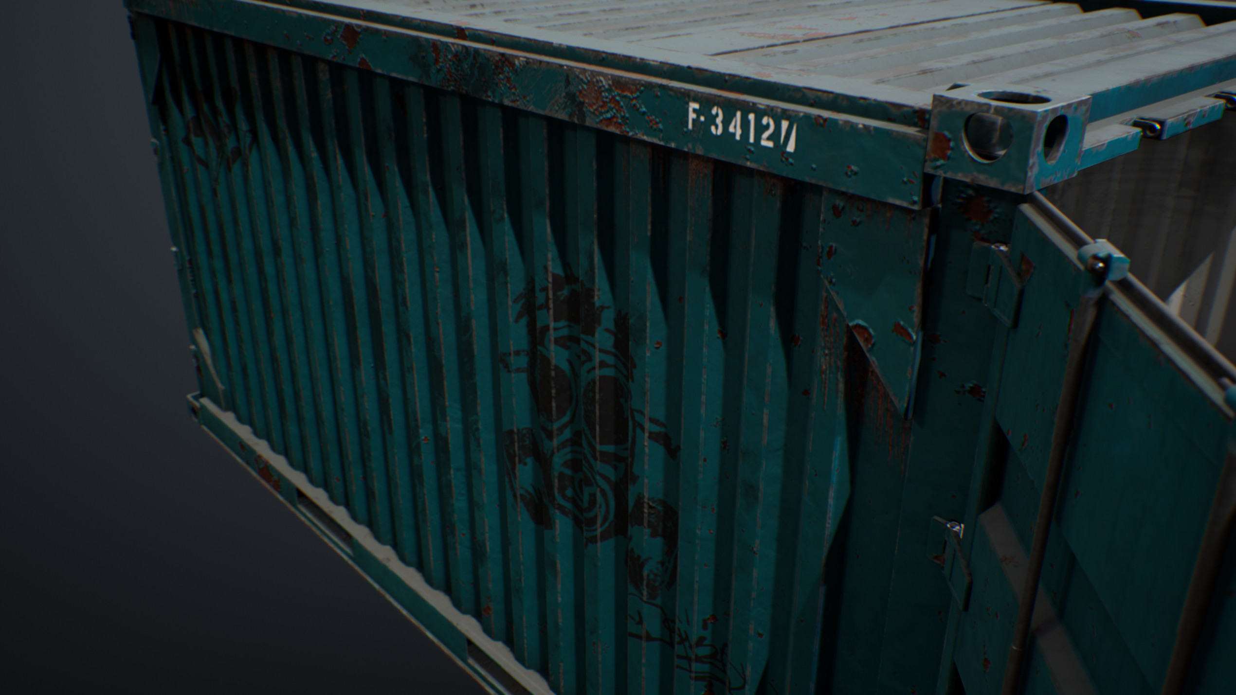 UE4 screenshot detailed shot of the container's opened door 2.