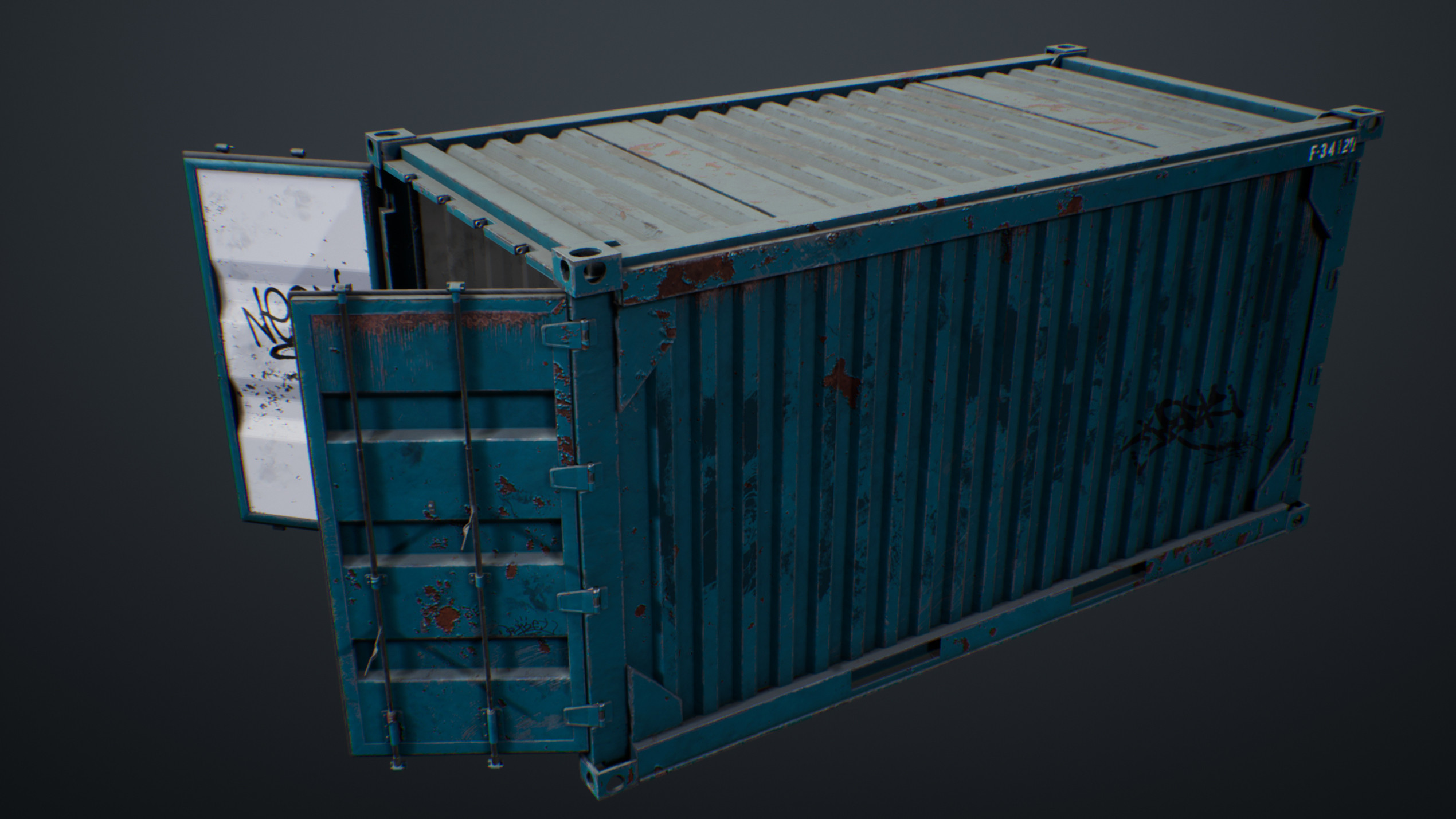 UE4 screenshot of the container front right view.
