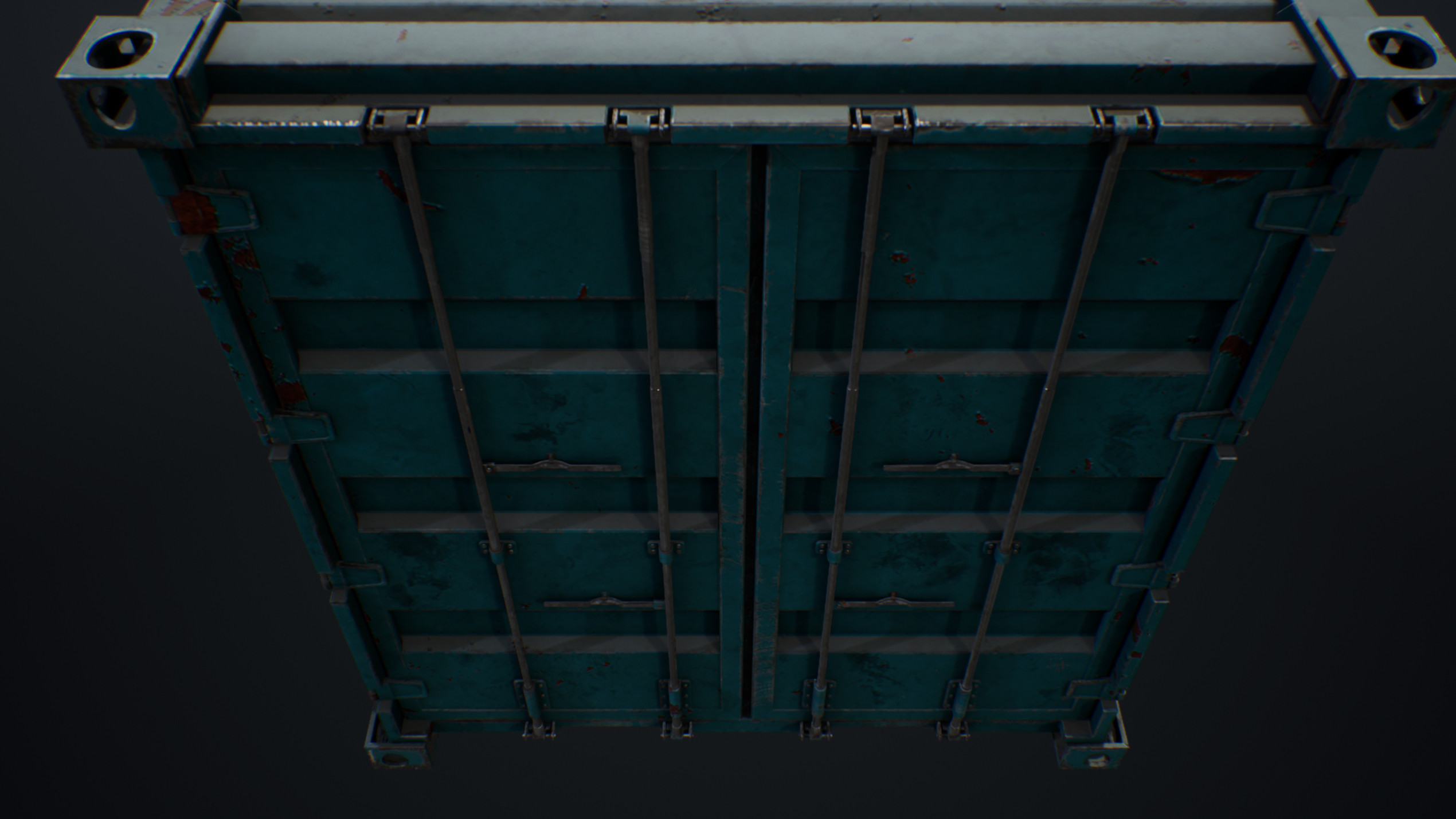 UE4 screenshot detailed shot of the container's close doors.