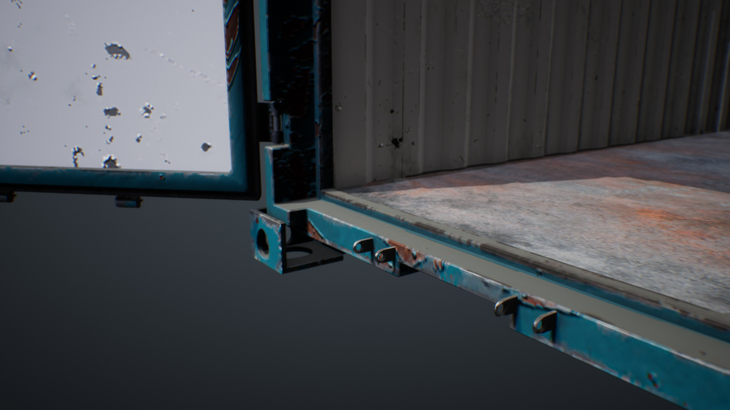 UE4 screenshot detailed shot of the container hinges 4.