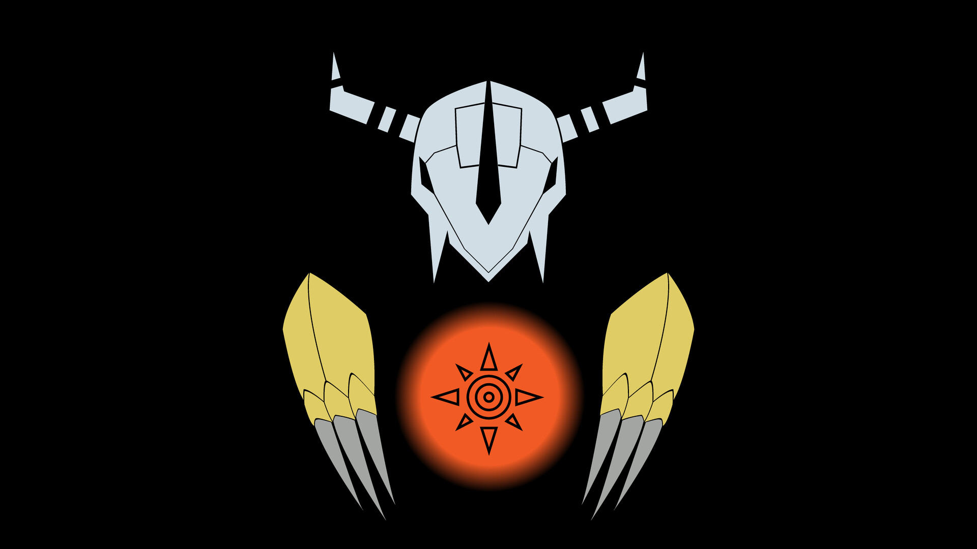 WarGreymon Minimalist Wallpaper by me (BlackWarGreymon in comments) : r