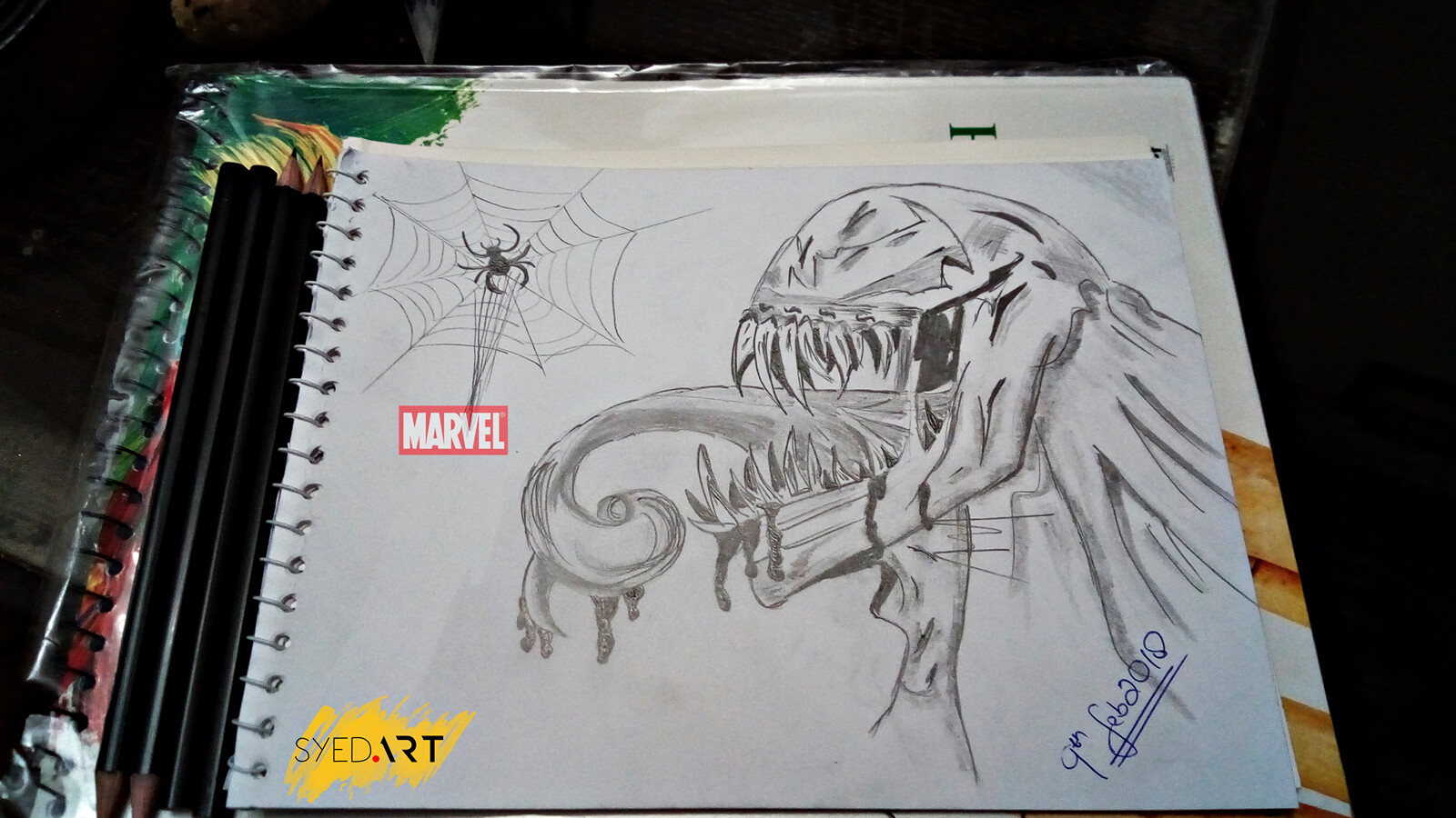 pic Venom Drawing Pencil syed waqas saghir marvel venom lead
