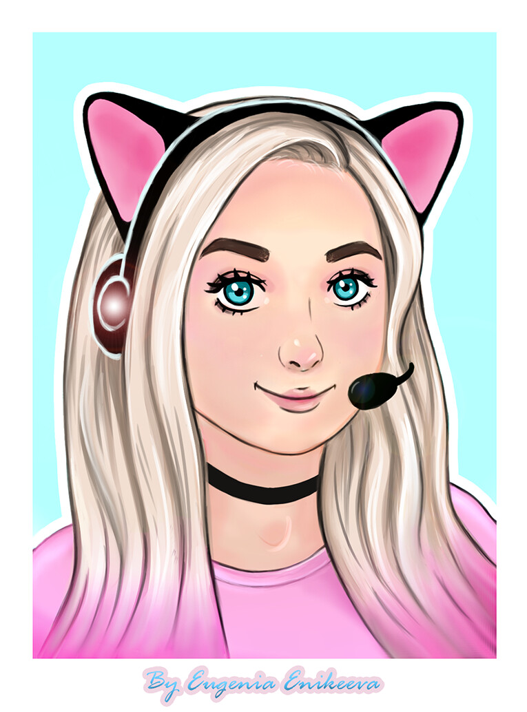 Artstation Streamer Girl With Cat Ears Eugenia Enikeeva