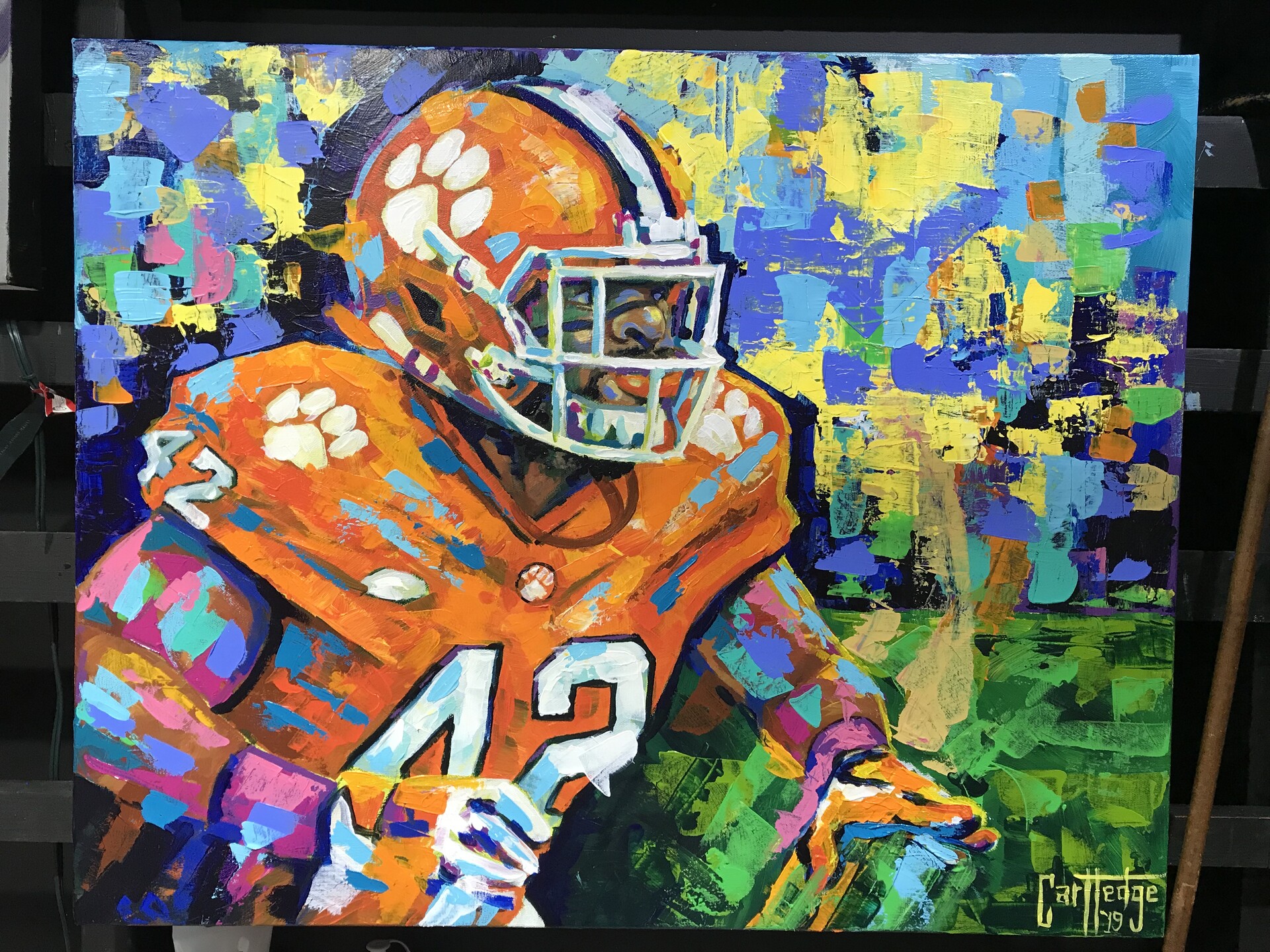Artstation Painting Of Christian Wilkins Of Clemson Chris Cartledge