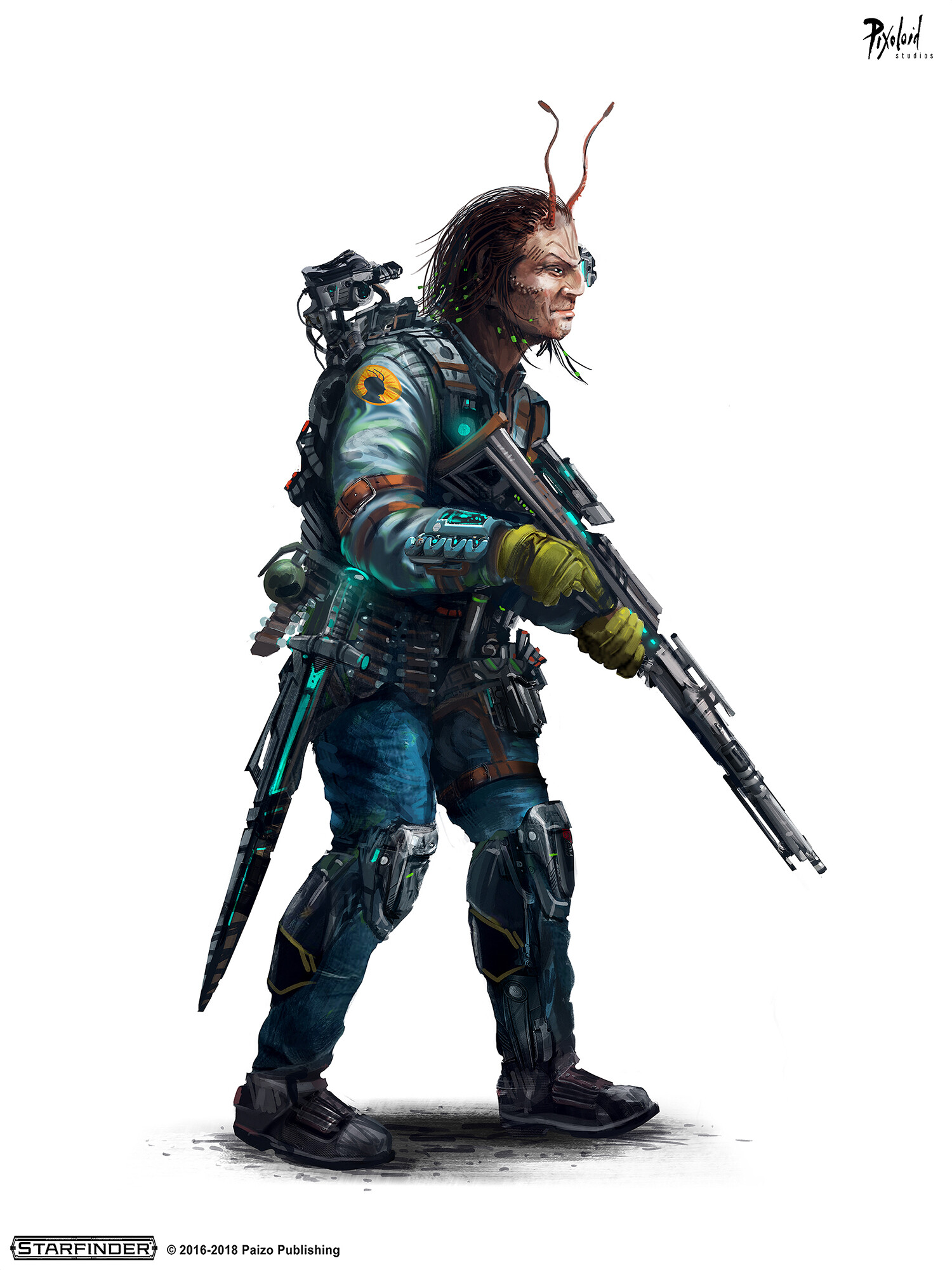 Pixoloid Studios Starfinder character illustration