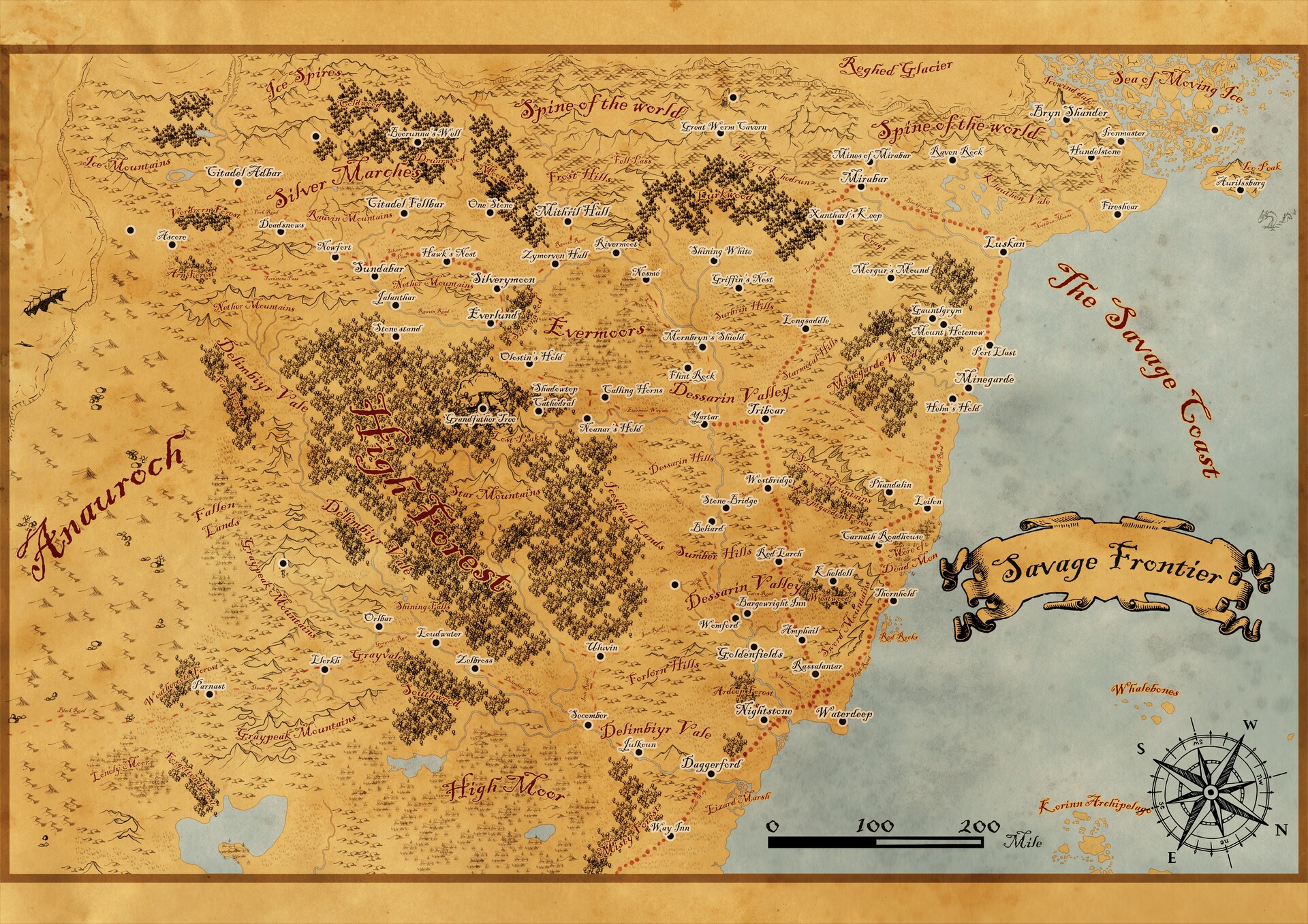D D Savage Frontier Map Rémy Vanschoonwinkel
