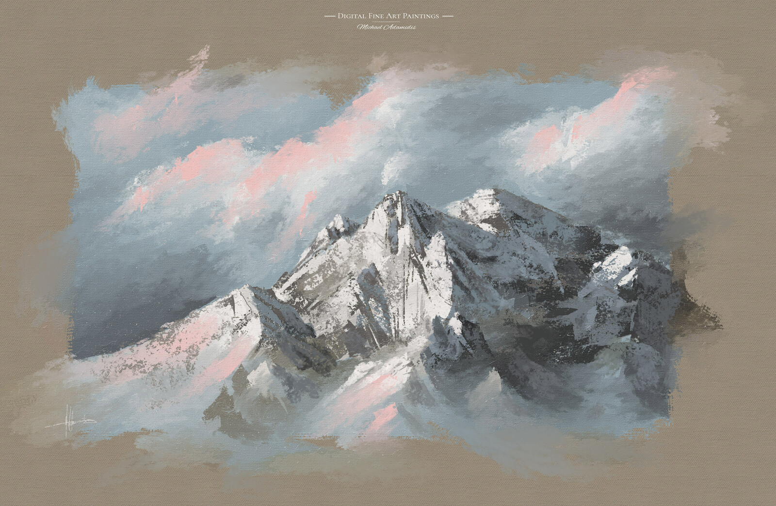 Sunset Mountains - Quick Digital Landscape Painting
