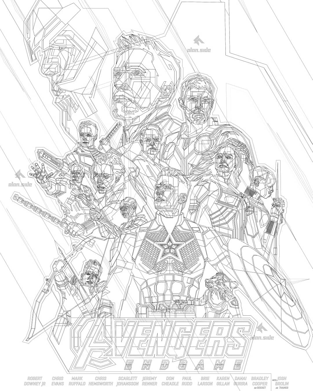 Artstation Avengers Endgame Poster In Wpap Style Alanside Artwork