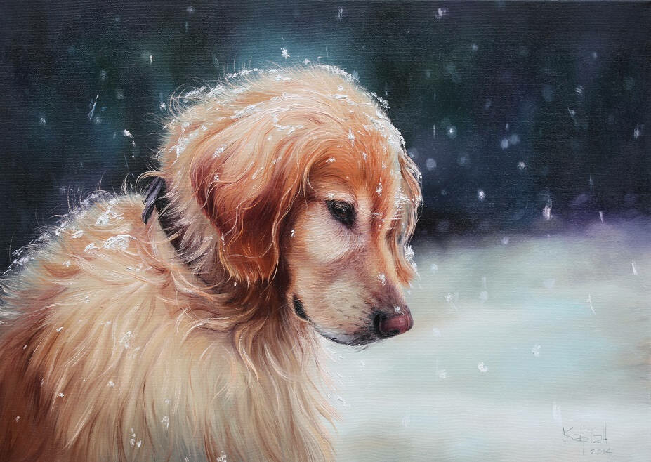 Oil painting best sale of a dog