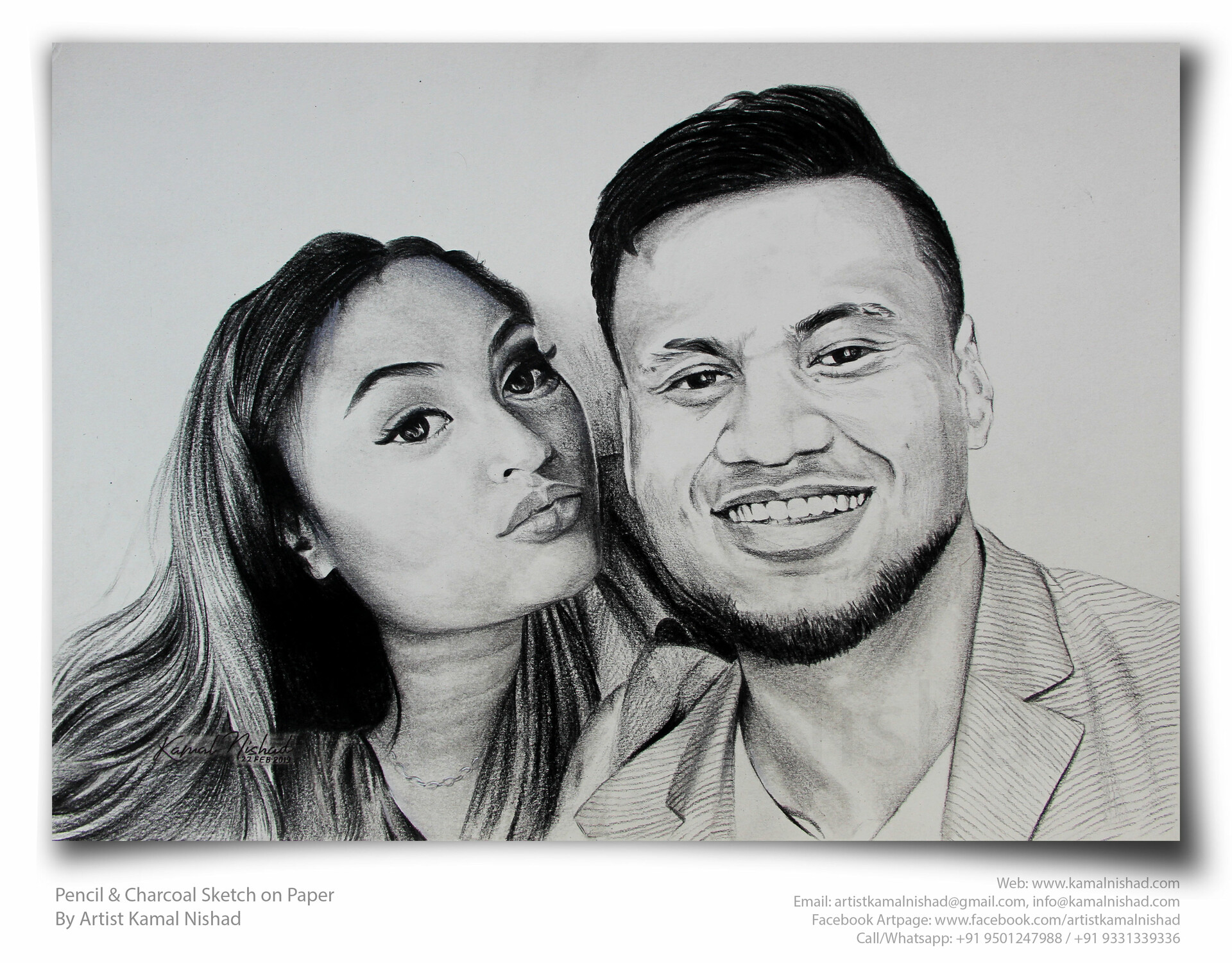 Beautiful Save The Date Card With Lovely Pencil Sketch Of The Happy Couple  – SeeMyMarriage