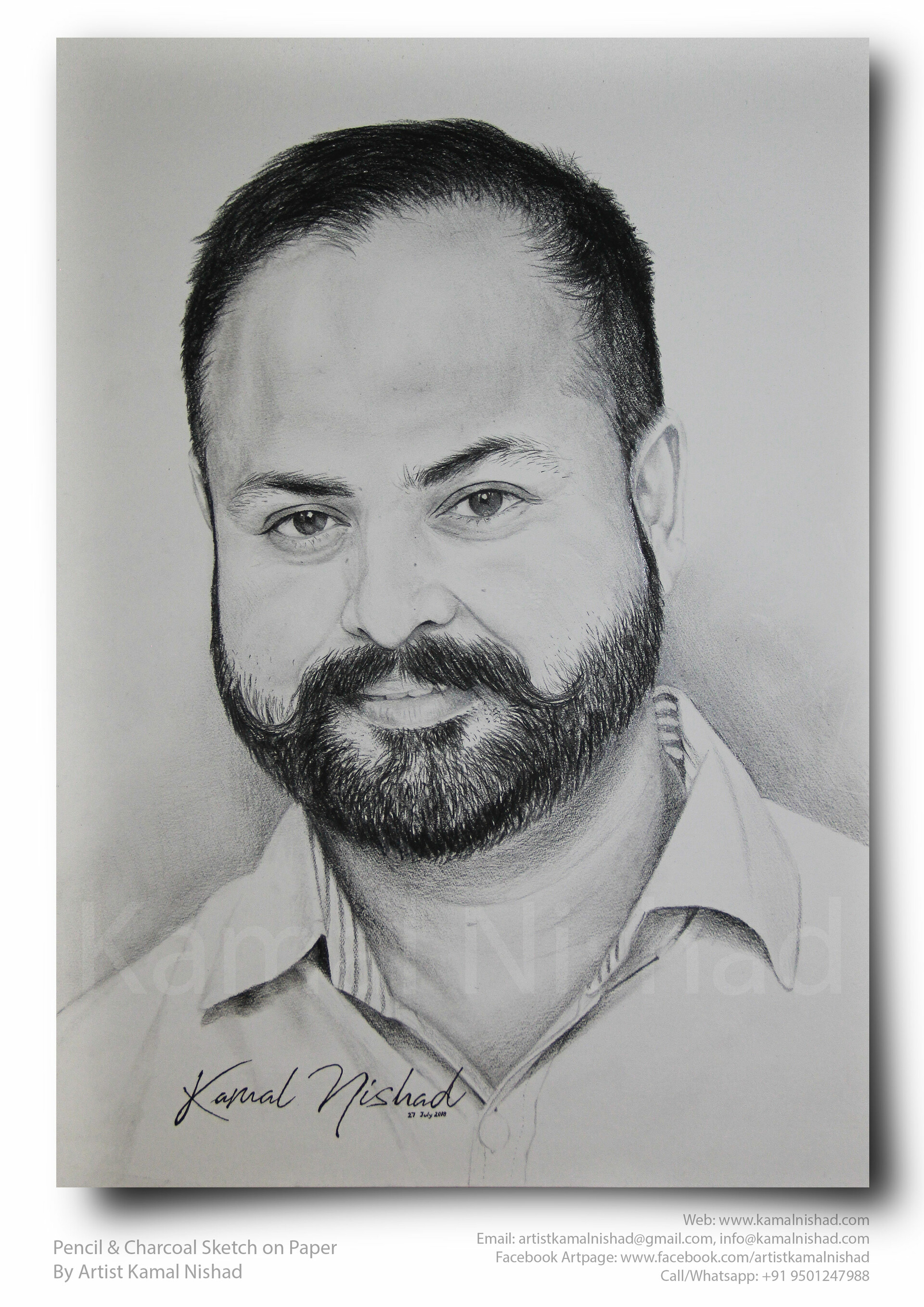 Artstation A Man Pencil Charcoal Sketch By Artist Kamal