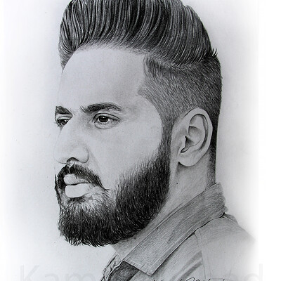 Kamal nishx pencil charcoal portrait sketch on paper by artist kamal nishx 91 9501247988 91 9331339336