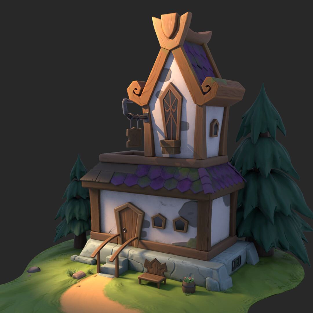 Artstation Cartoon Stylized House 3d Eloise Bouvarel
