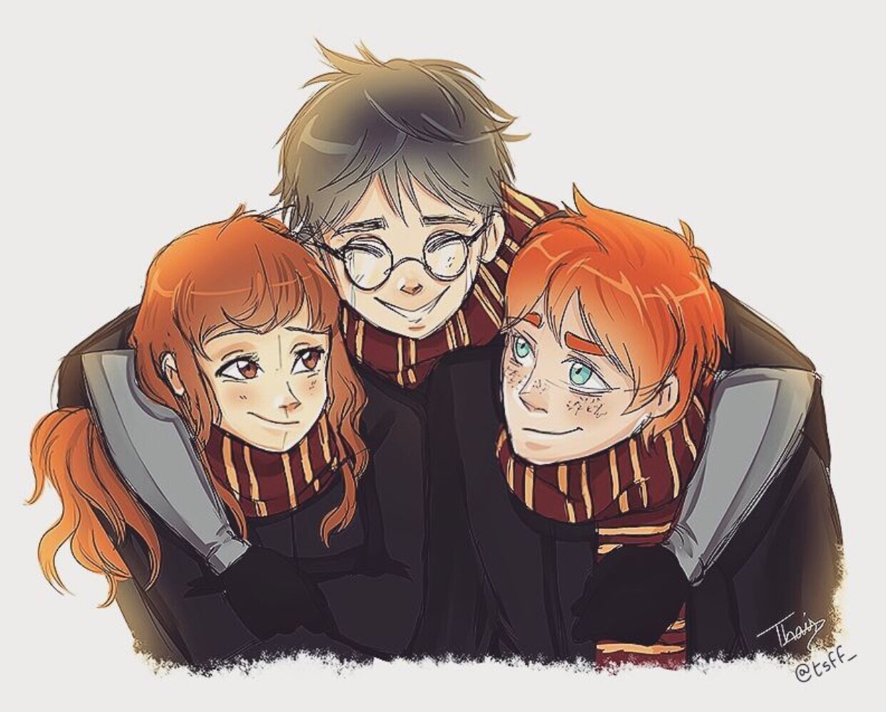 Thais Saada The Golden Trio Sparklicious > the lost weasley > golden trio fanart. thais saada the golden trio