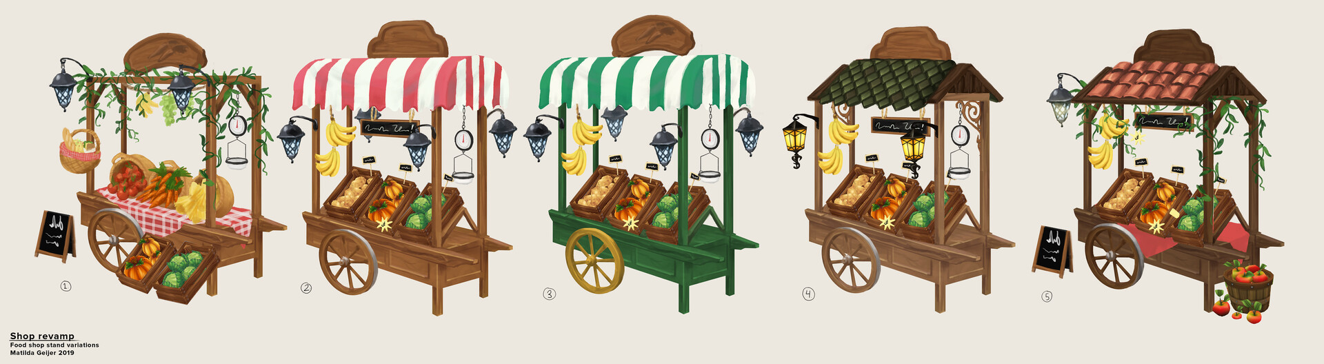 Shop stand variations