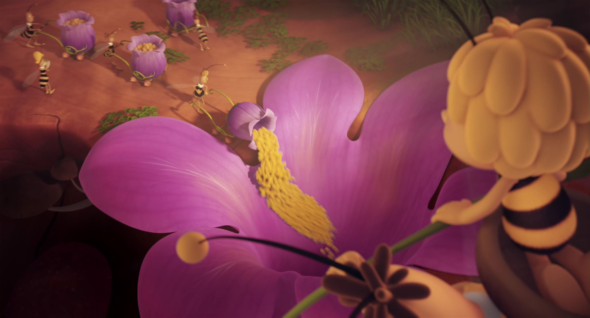 Textures on the big flower funnel, as well as the wagon props.