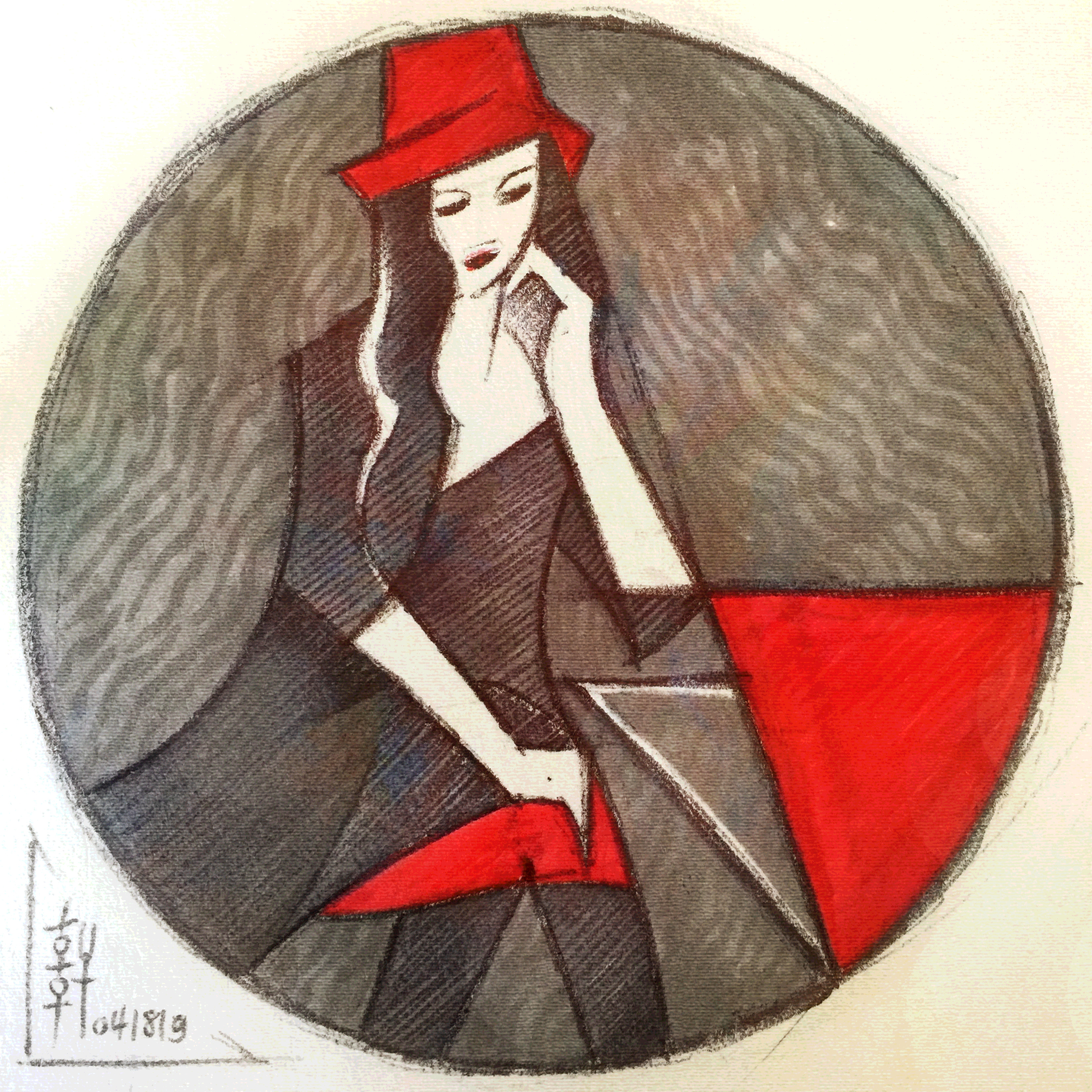 Lady in Red Hat