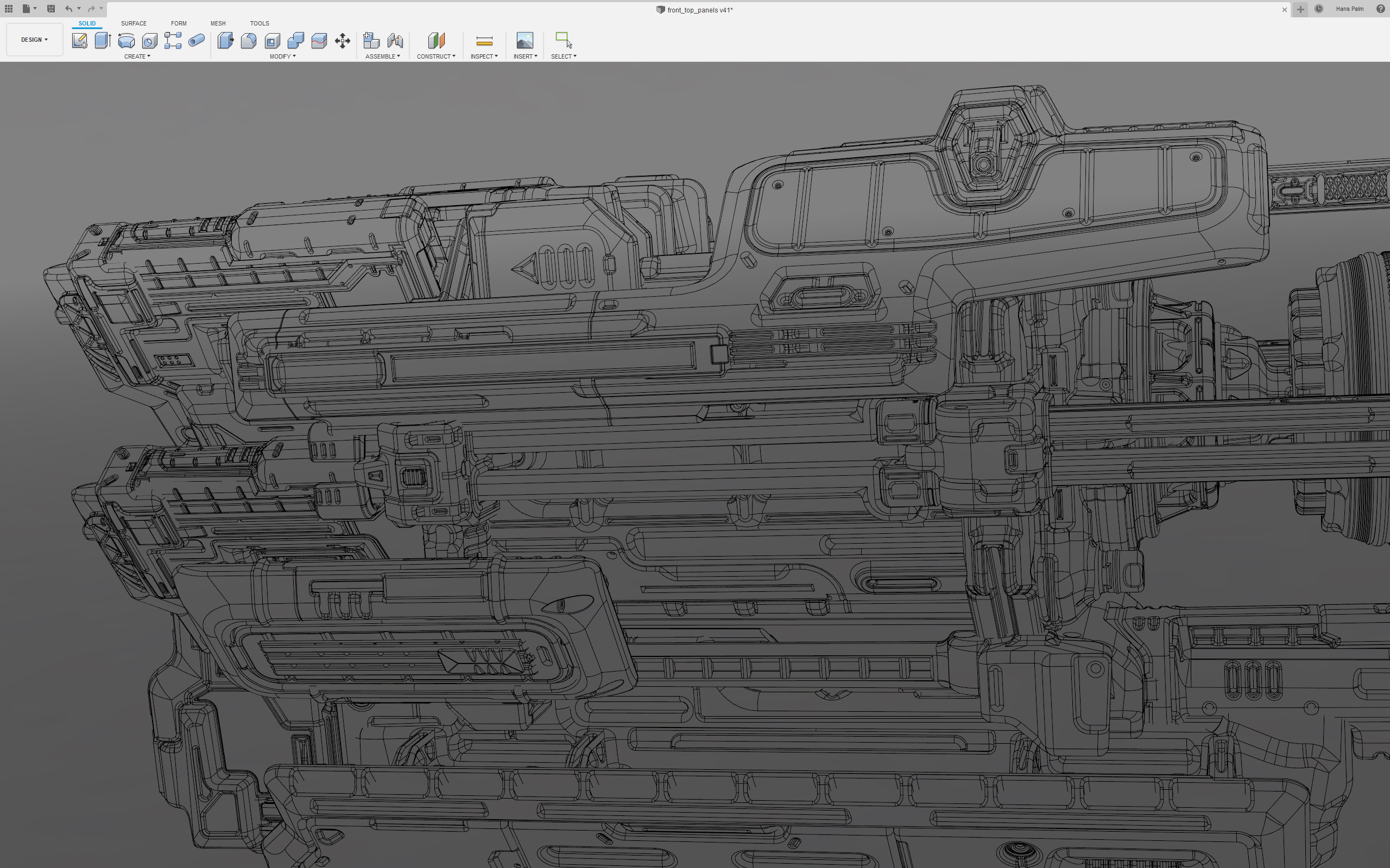 Fusion 360 wireframe