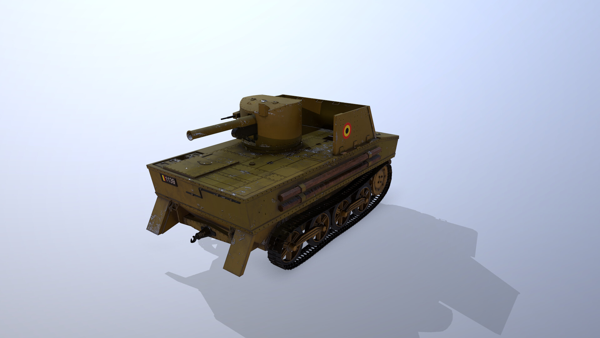 Artstation T13 Type 1 Wwii Tank Belgian Army Low Poly Davide Prestino