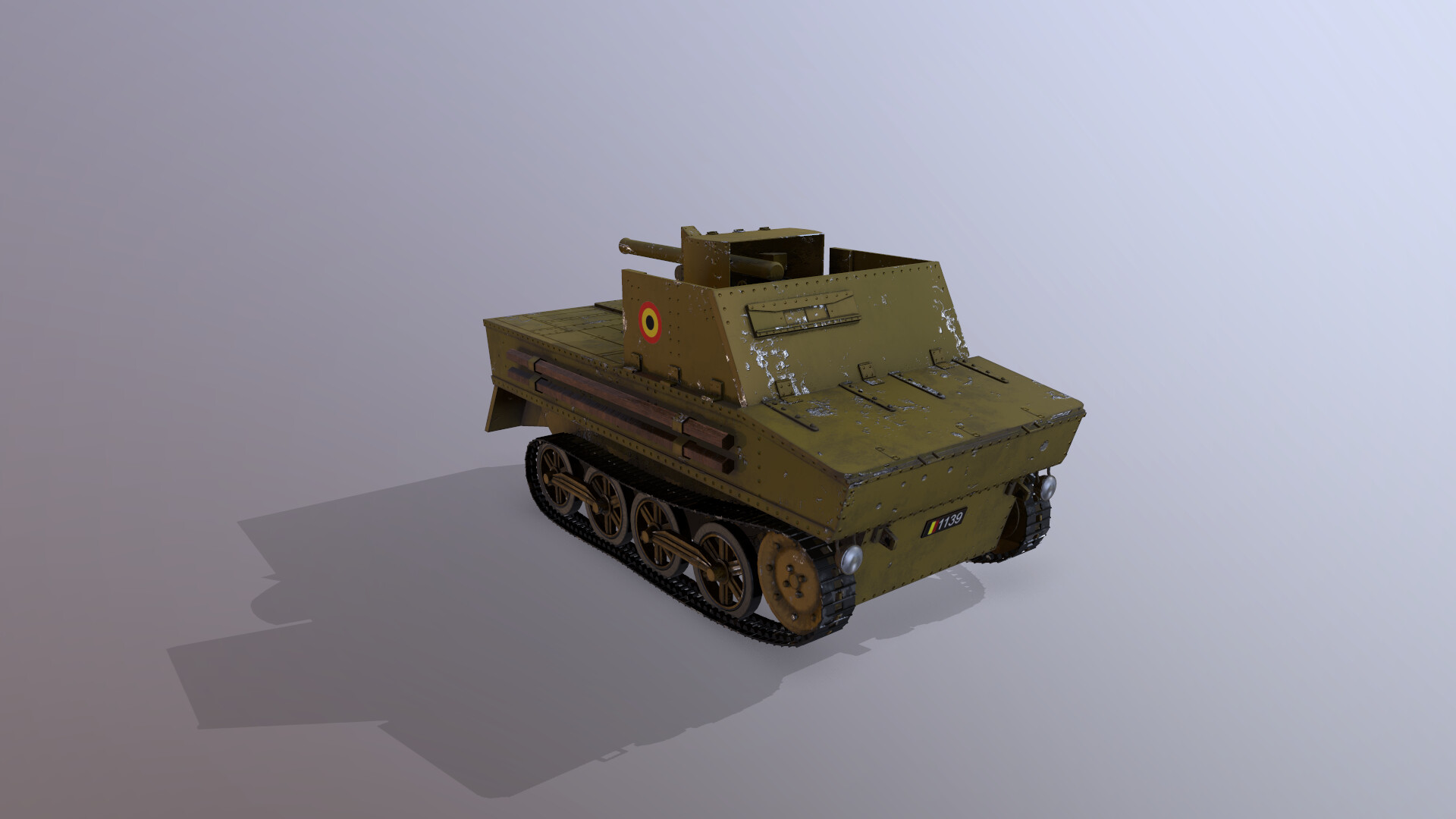 Artstation T13 Type 1 Wwii Tank Belgian Army Low Poly Davide Prestino
